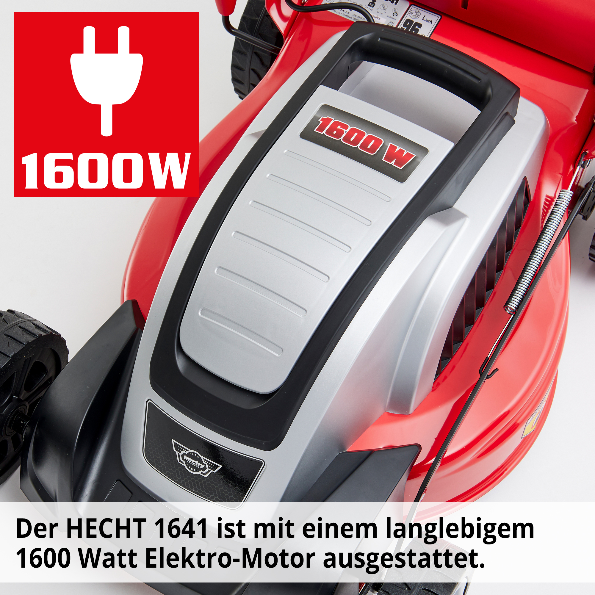 Hecht Elektro-Rasenmäher mit einem langlebigen 1600 Watt Elektro-Motor 