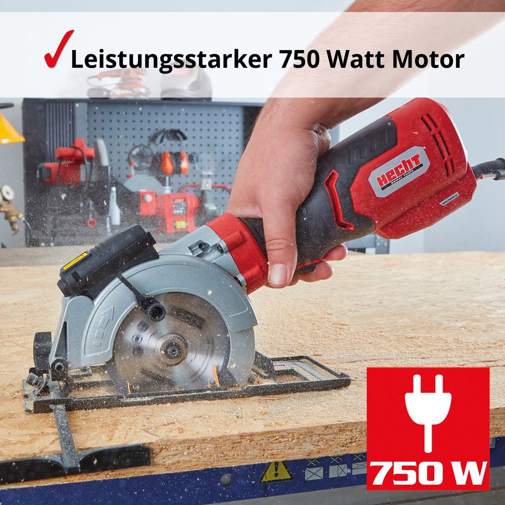 Hecht Mini Handkreissäge 1067 mit leistungsstarkem Motor