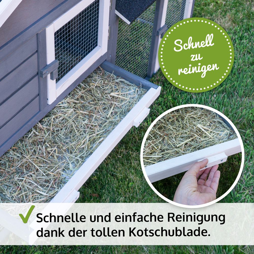 Hasenstall Dream Grey; Kotschublade zur einfachen Reinigung