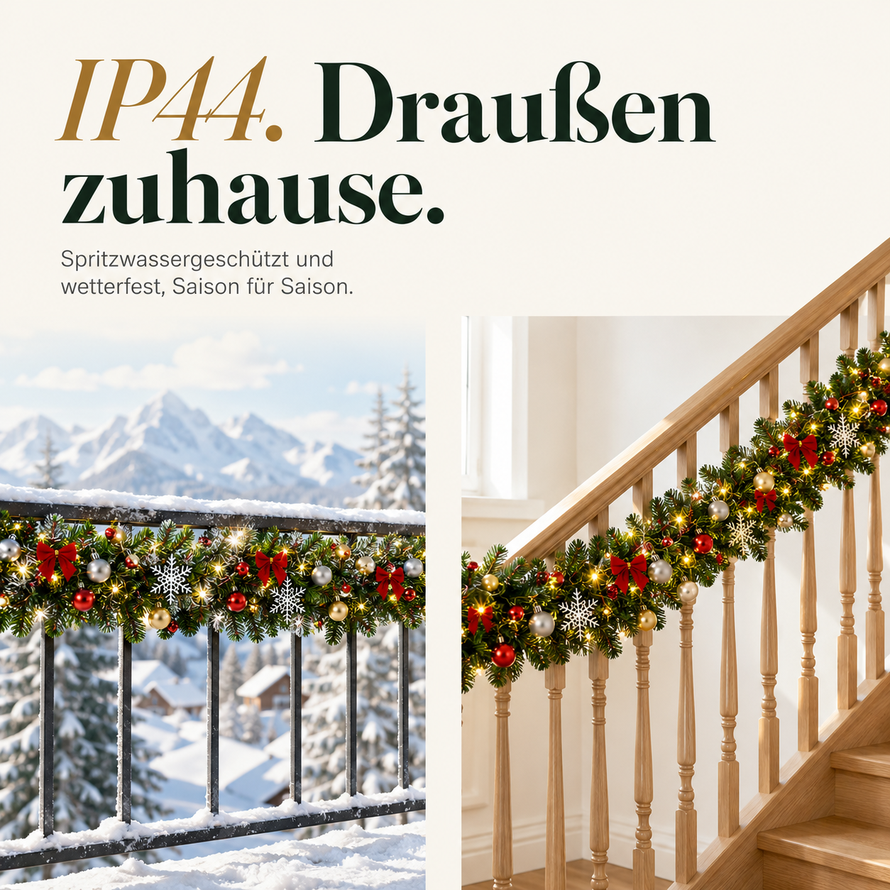 Wetterfeste Girlande ONBEST (IP44): Sicherer Einsatz für Balkon und Wohnzimmer (Dieses Bild wurde mit Hilfe von KI generiert.)