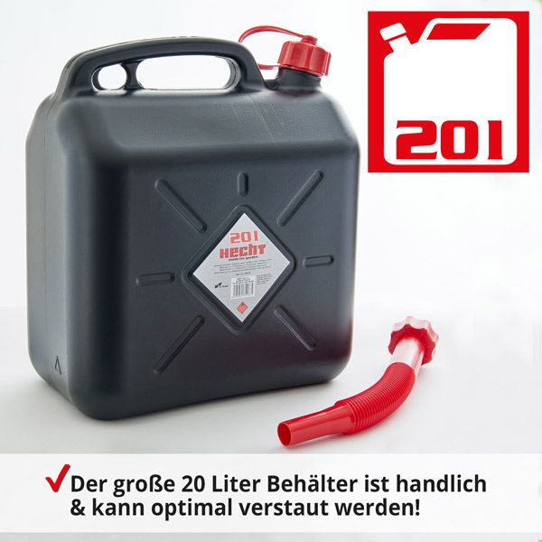 HECHT Benzinkanister »20 Liter« Einfach verstaubarer Benzinkanister 