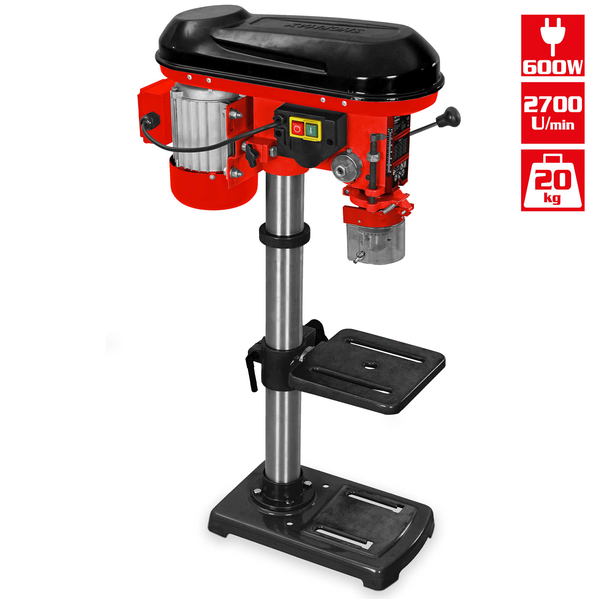 Standbohrmaschine Datenblatt HECHT 1063 600W 2700 U/min 20kg Übersicht Merkmale