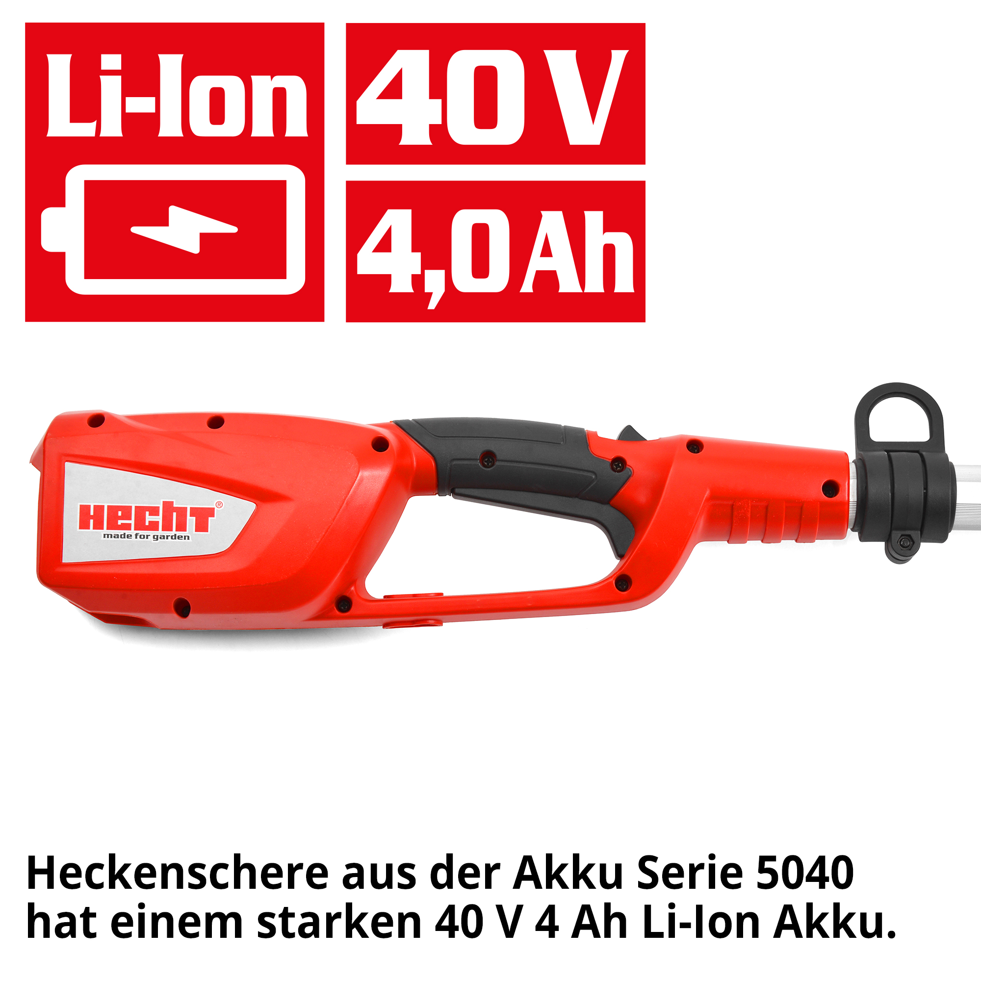 Teleskop-Heckenschere mit Li-Ion 40 V Akku aus Serie 5040  Teleskop-Heckenschere mit Li-Ion 40 V Akku aus Serie 5040