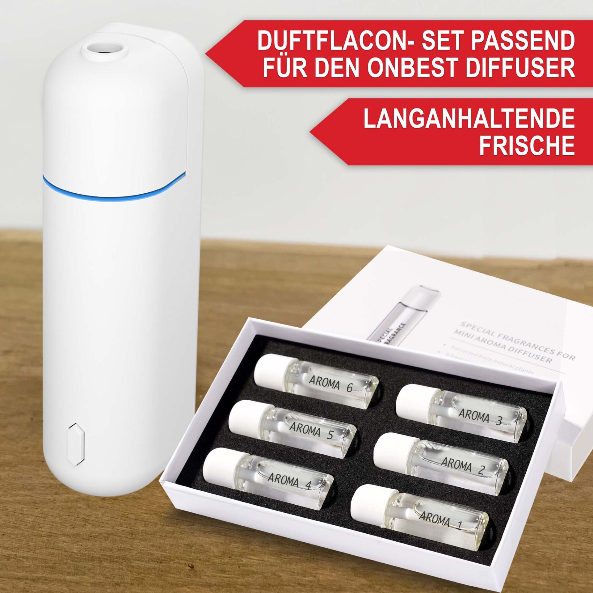 Aromadiffuser - Duftlacon-Set, passend für den ONBEST-Diffuser, langanhaltende frische
