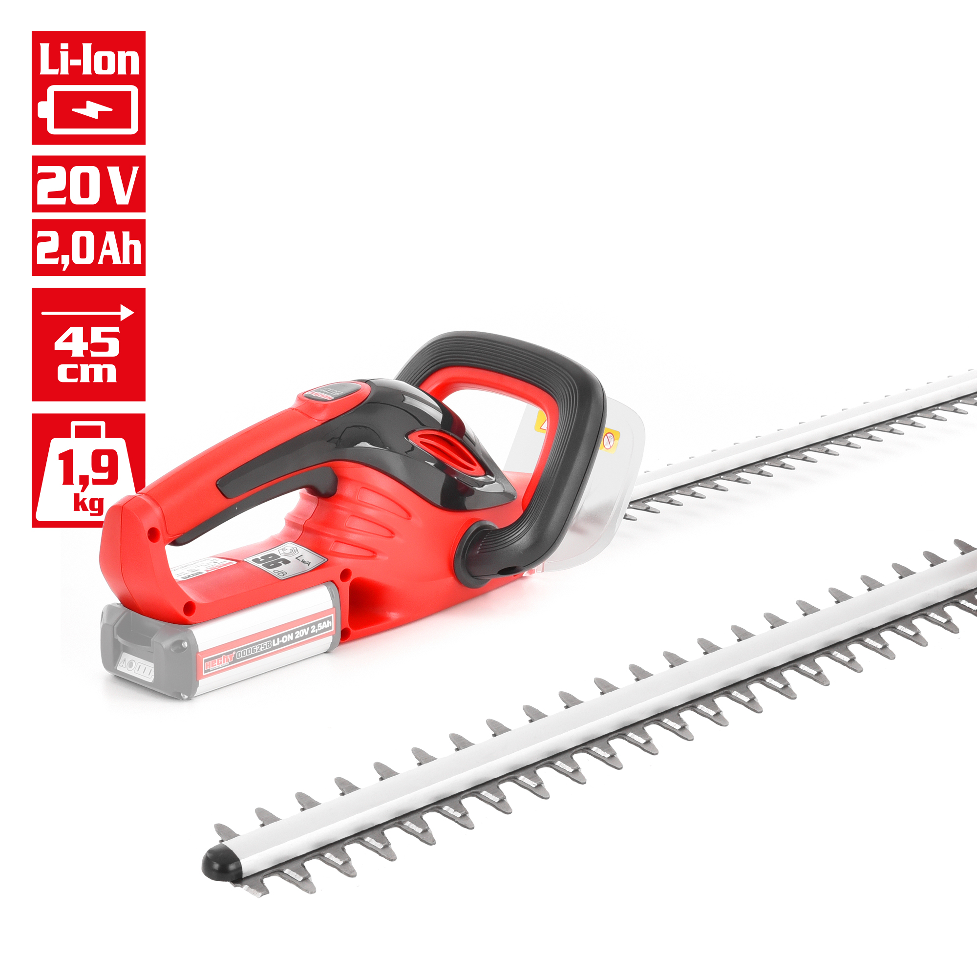 Hecht Akku-Heckenschere 6020 mit geringem Gewicht und leichtes arbeiten 
