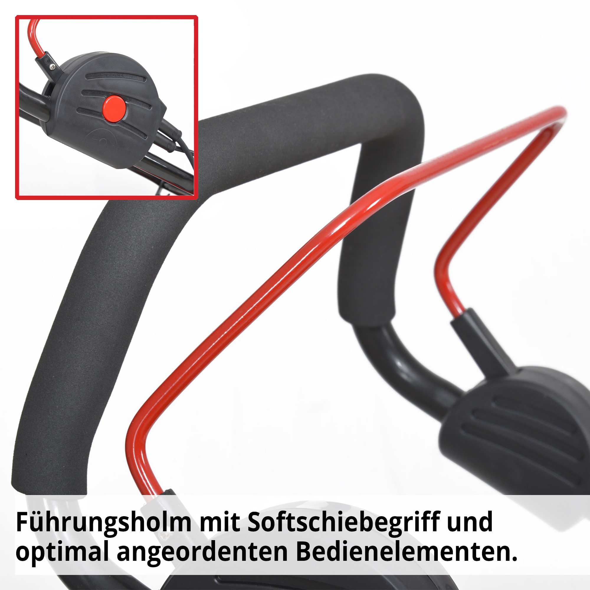 Elektro-Rasenmäher mit Softgriff am Führungsholm 