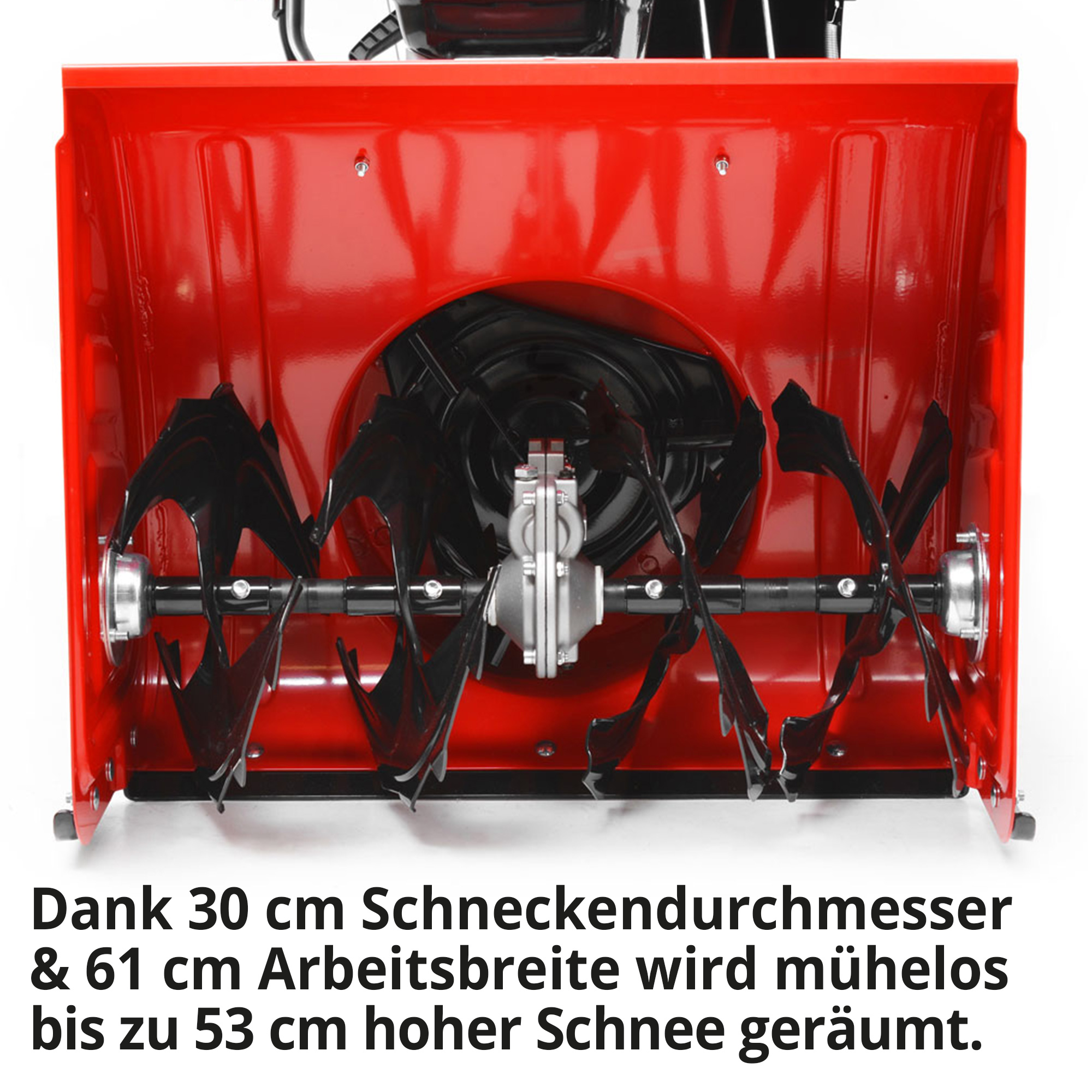 Benzin-Schneefräse mit 30 cm Schneckendurchmesser und 61 cm Arbeitsbreite
