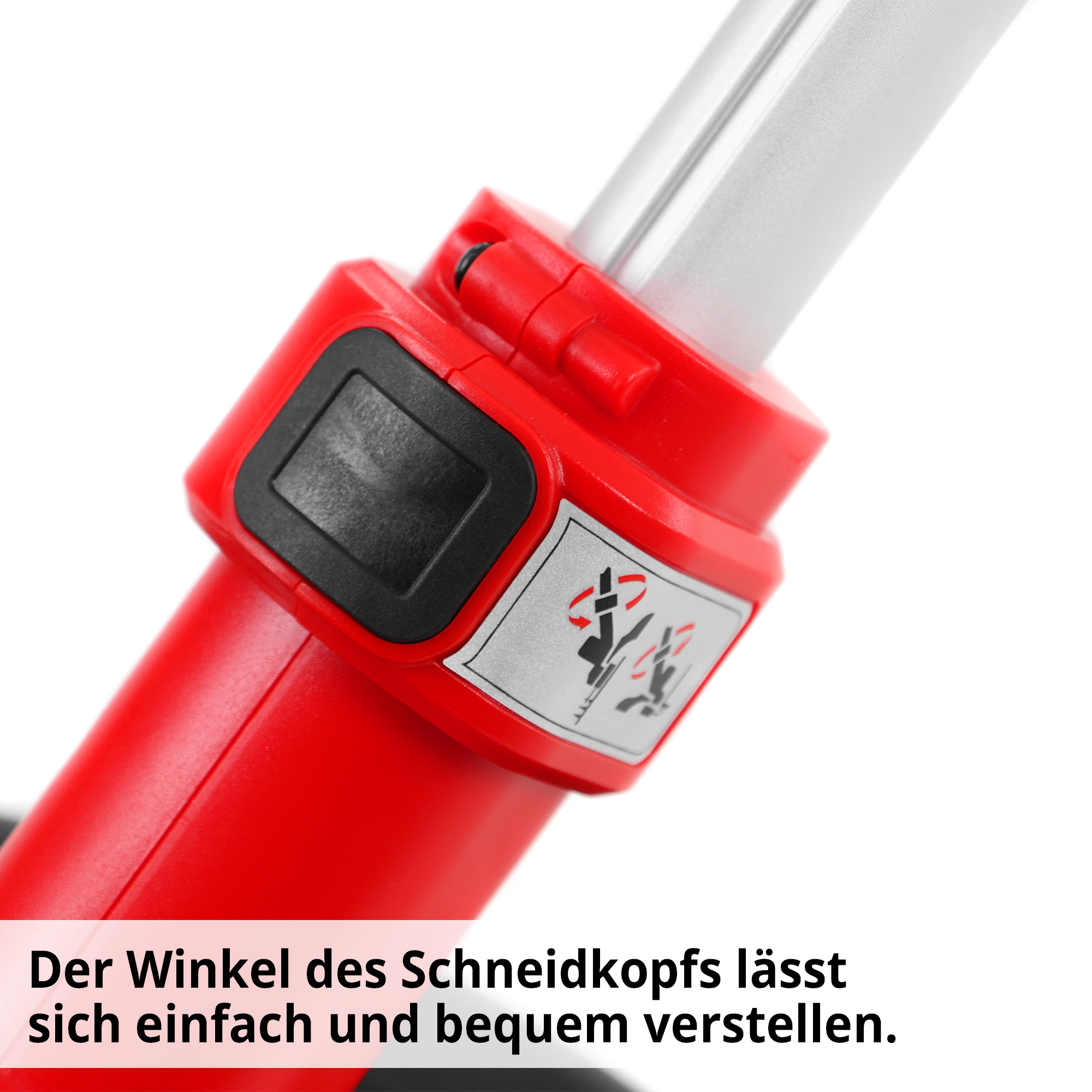Akku Freischneider; Winkel des Schneidkopfs lässt sich verstellen