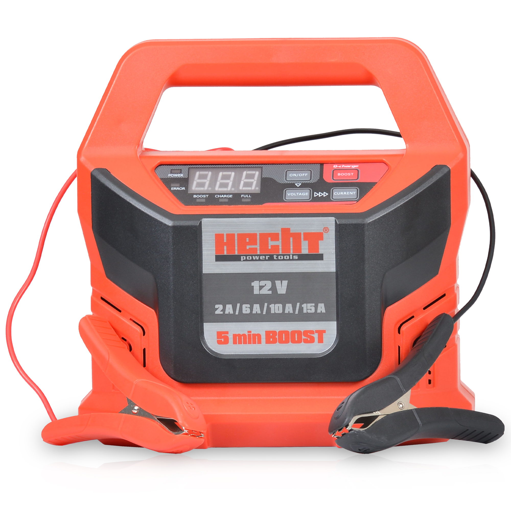 Batterieladegerät HECHT 2013 mit Boost-Funktion und 12V-Anschluss für Auto, Motorrad oder Boot