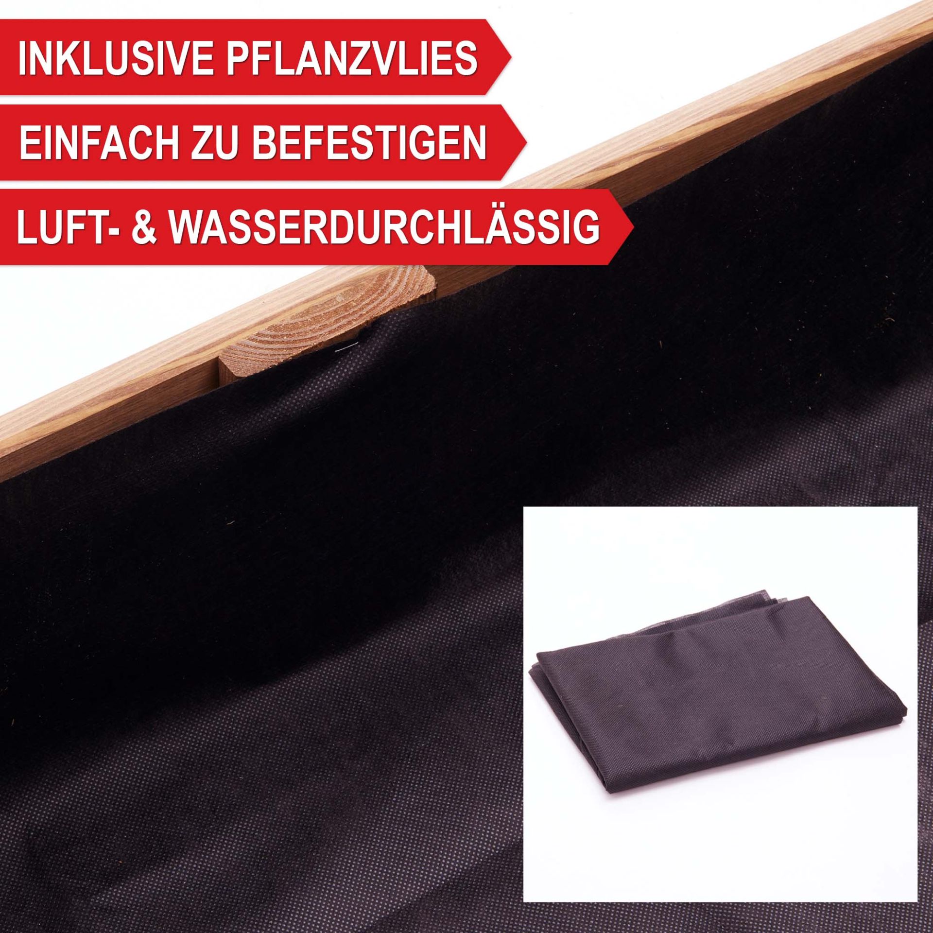 Beetrahmen - Inklusive Pflanzvlies, einfach zu befestigen, Luft- und Wasserdurchlässig