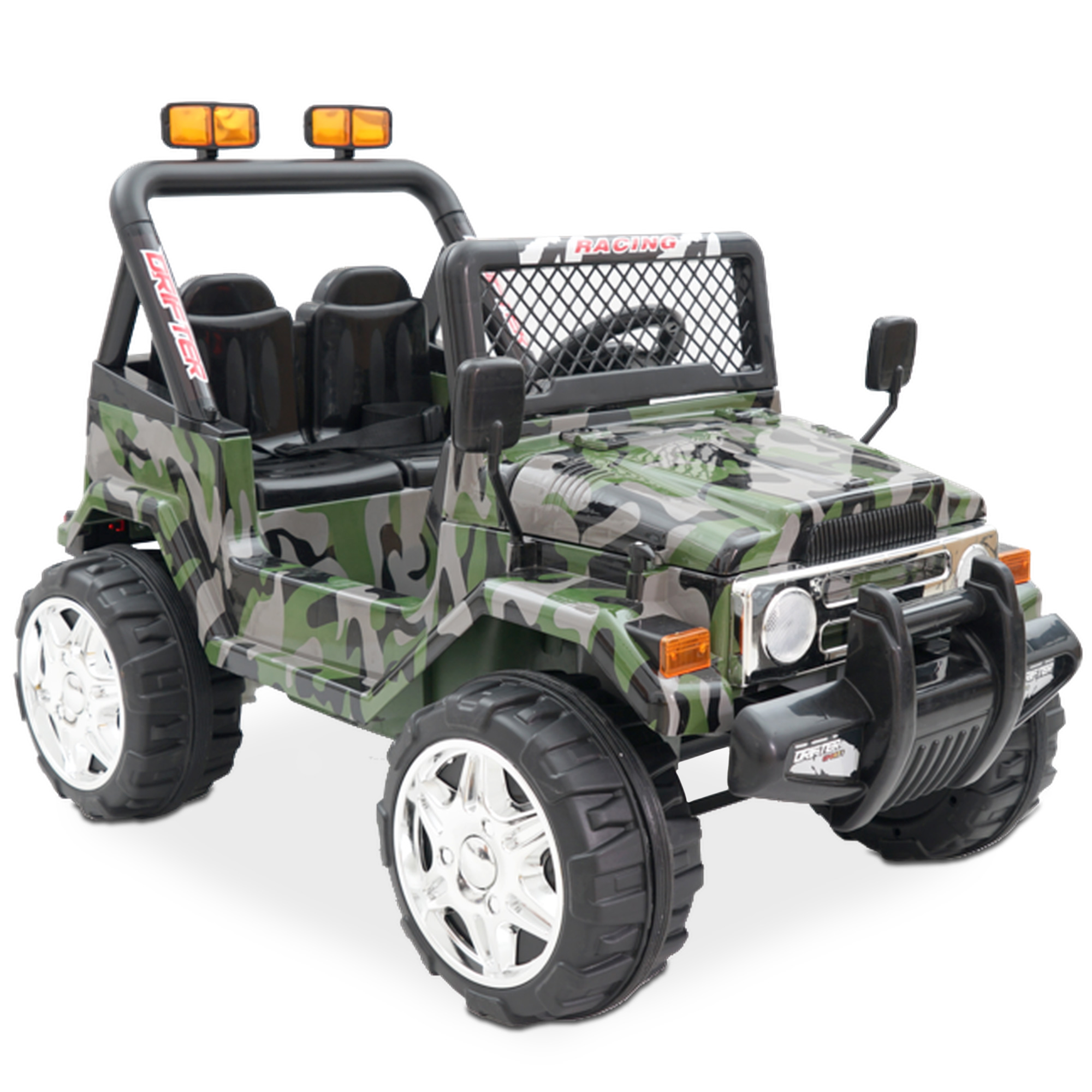 45696-titelbild_1 Hecht 56187 Kinder Elektroauto Jeep Army-Look