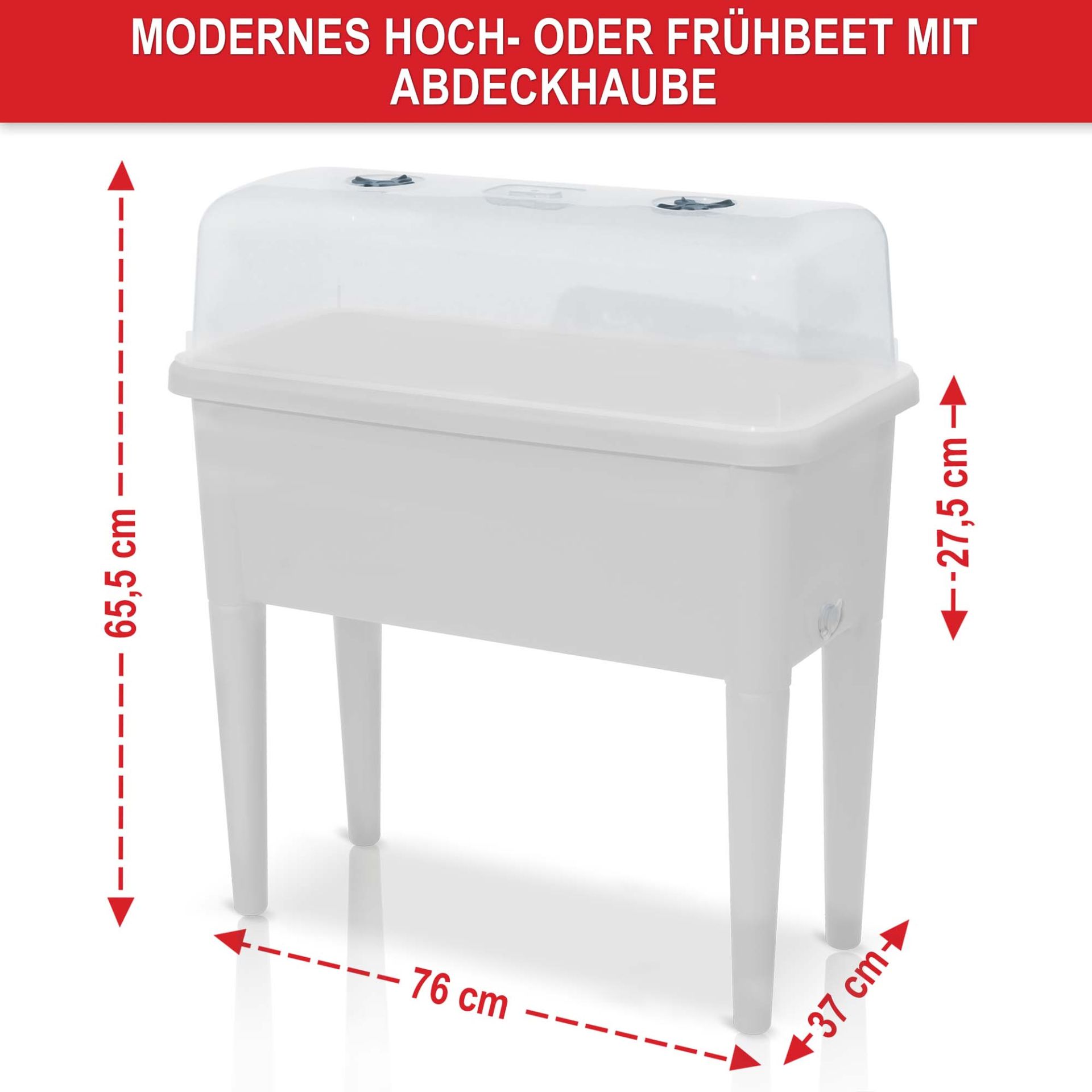Hochbeet Kunststoff weiß mit modernem Hoch- oder Frühbeet mit Abdeckhaube