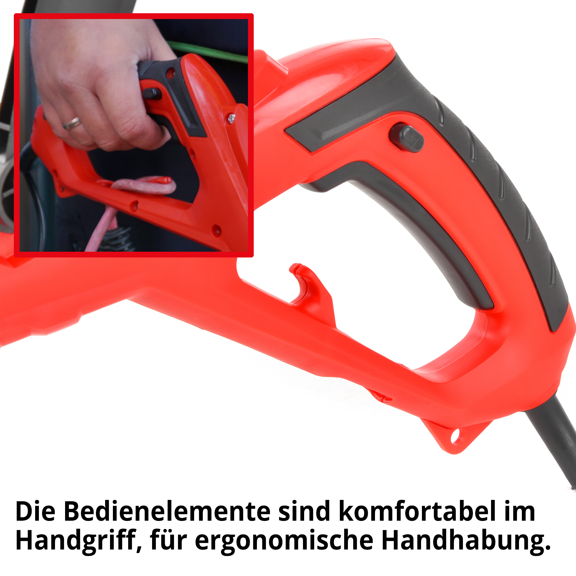 HECHT 444 Fugenbürste; Die Bedienelemente sind komfortable im Handgriff, für ergonomische Handhabung