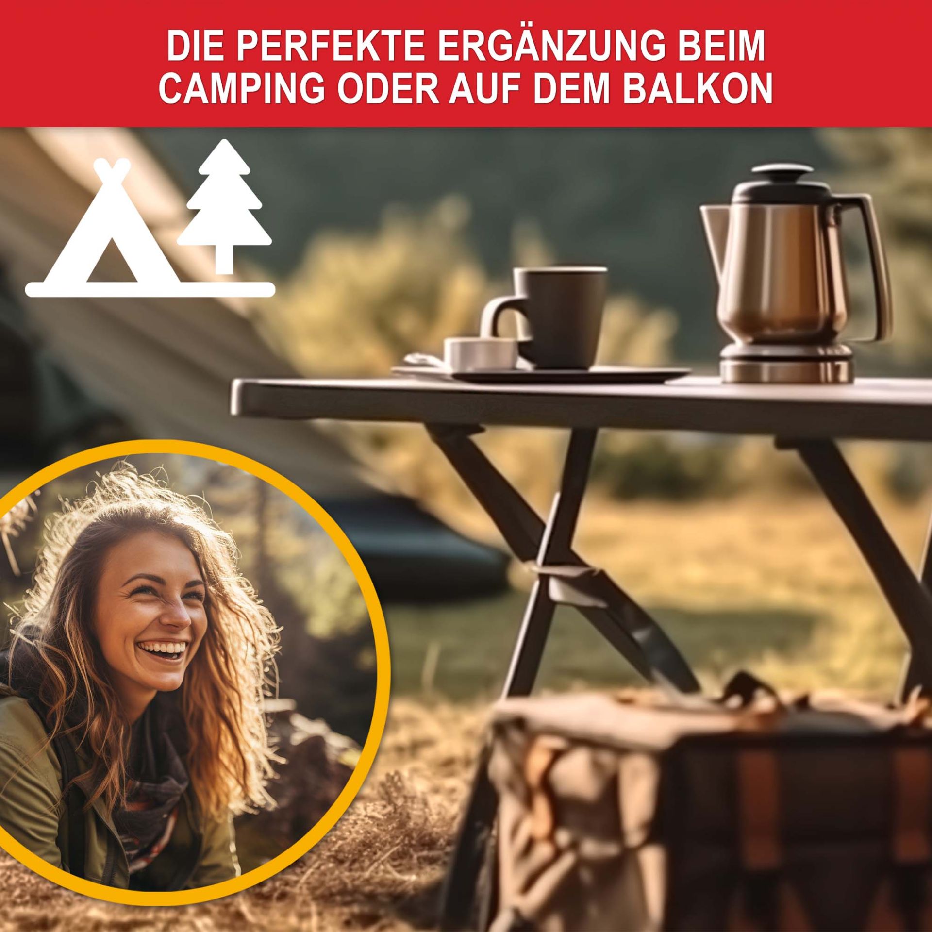 Balkontisch Borkum - Perfekte Ergänzung beim Camping oder auf dem Balkon