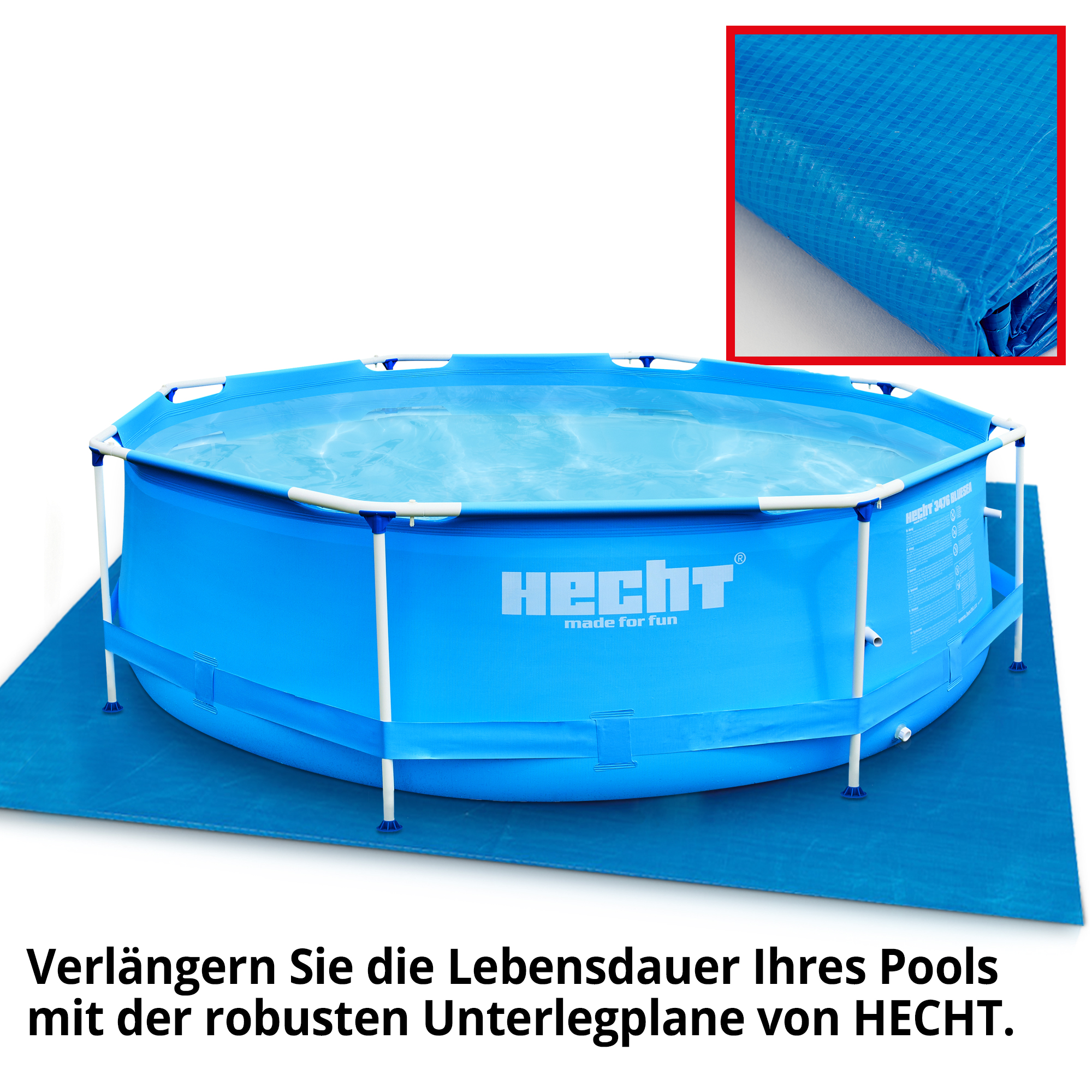 Hecht 016124 Unterlegfolie; Verlängern Sie die Lebensdauer Ihres Pools mi der robusten Unterlegplane von HECHT
