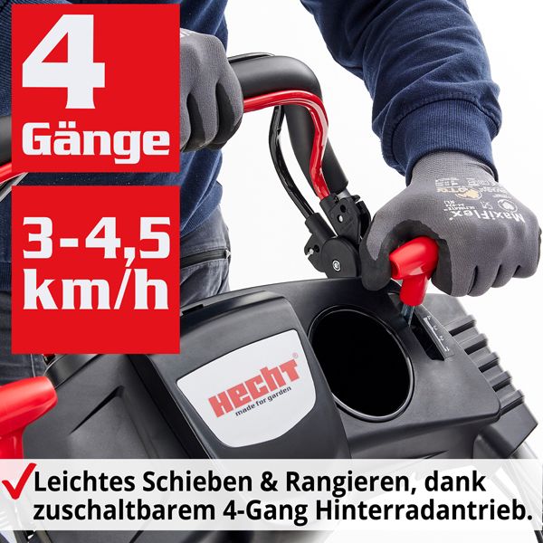HECHT Benzin Rasenmäher 5484 SX Benzin Rasenmäher mit zuschaltbarem Hinterradantrieb