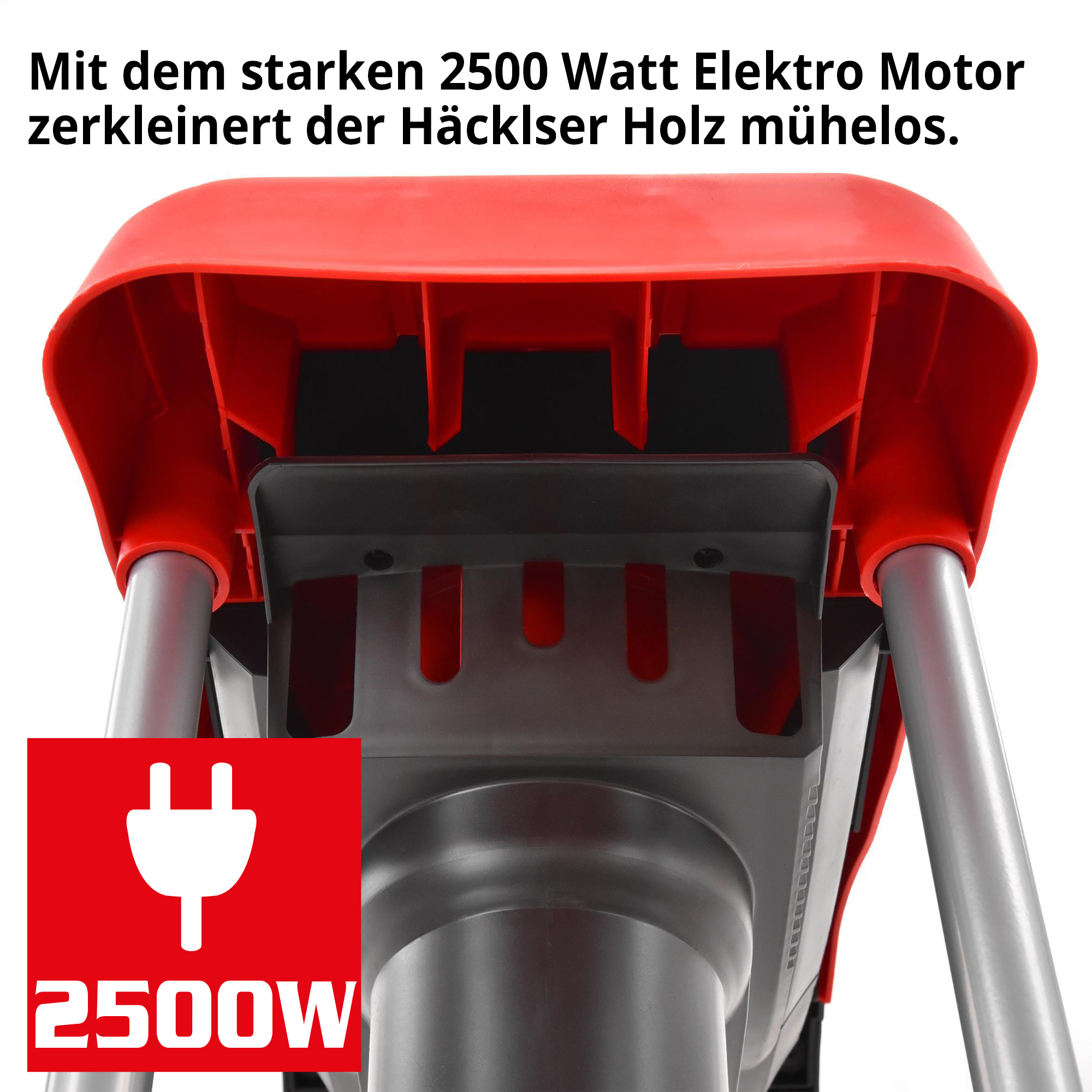 Hecht 625 Elektro Gartenhäcksler mit dem starken Elektro Motor kann Holz mühelos zerkleinert werden