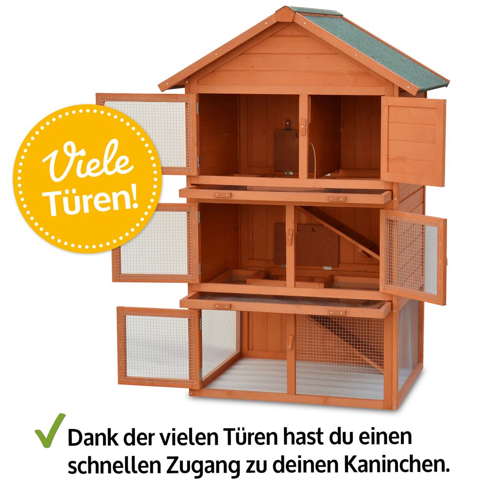 zooprinz Hasenstall Jumbo Viele Türen ermöglichen schnellen Zugang zooprinz Hasenstall Jumbo Viele Türen ermöglichen schnellen Zugang