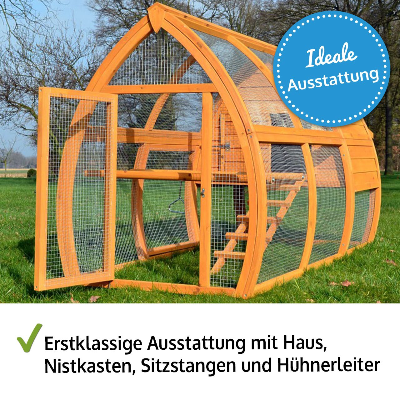 zooprinz Hühnervoliere Superhenne Ideale Ausstattung Nistkasten Haus Hühnerleiter Sitzstangen