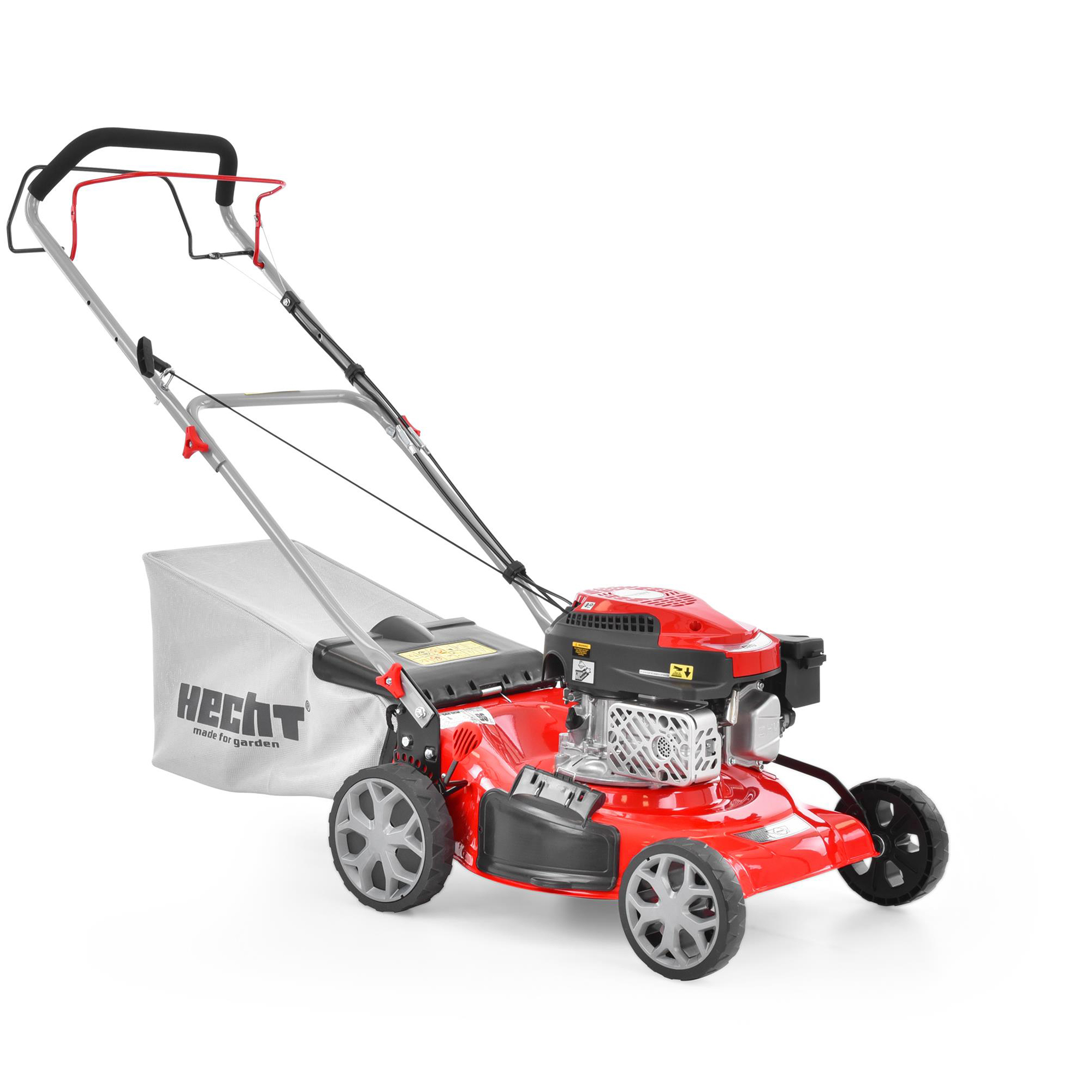 Hecht Benzin-Rasenmäher mit 45 cm Schnittbreite und 55 Liter Grasfangkorb 