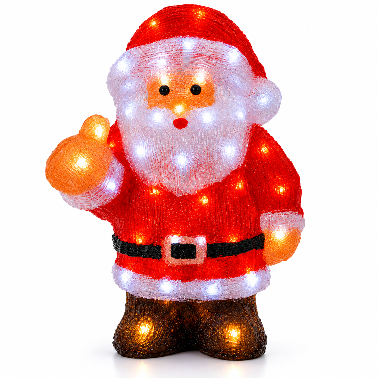 Onbest Weihnachtsmann mit LED 9 x 19 x 40 cm (Dieses Bild wurde mit Hilfe von KI generiert.)