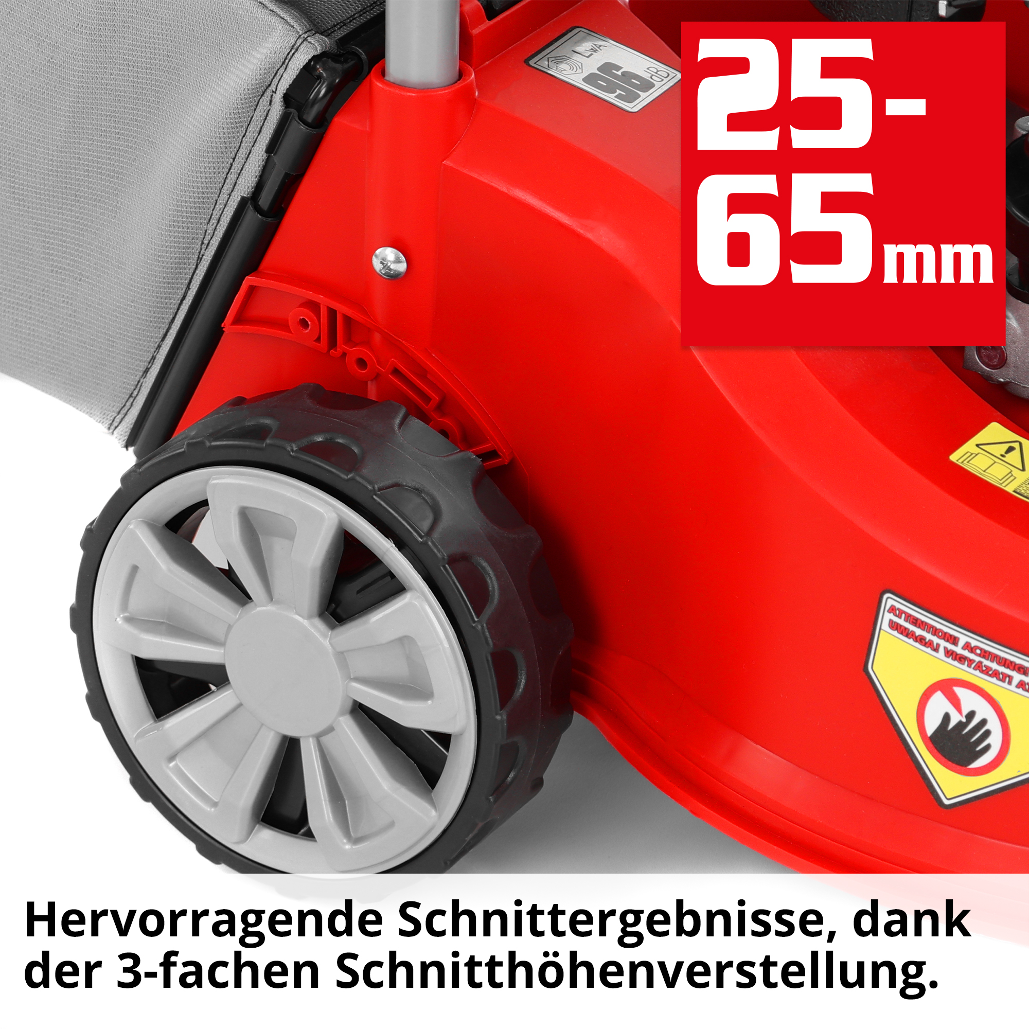 Hecht Benzin-Rasenmäher 5408 mit 3-fachem Schnitthöhenverstellung 25-65 mm