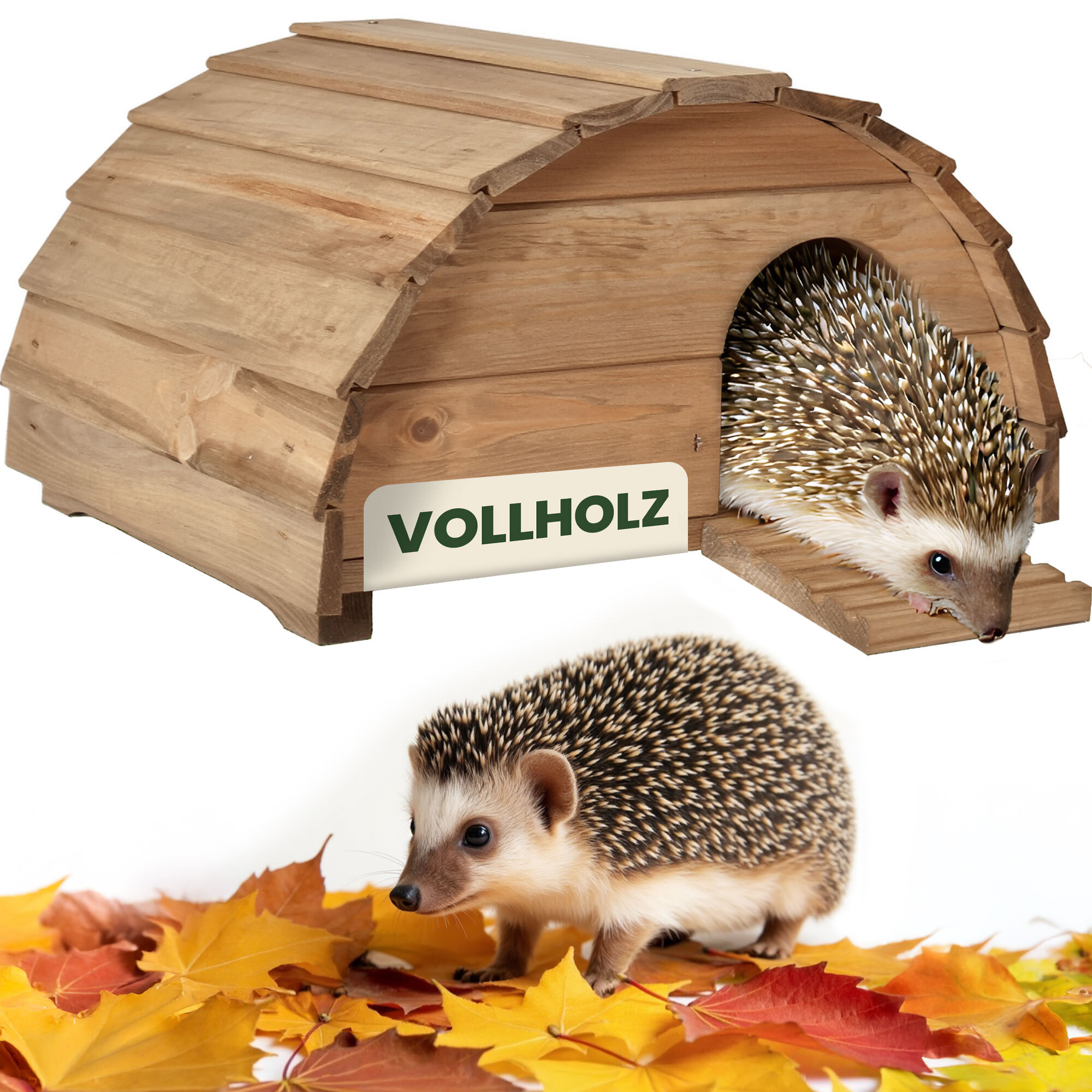 Igelhaus aus Vollholz von Zooprinz mit stabilem Dach und sicherem Eingang