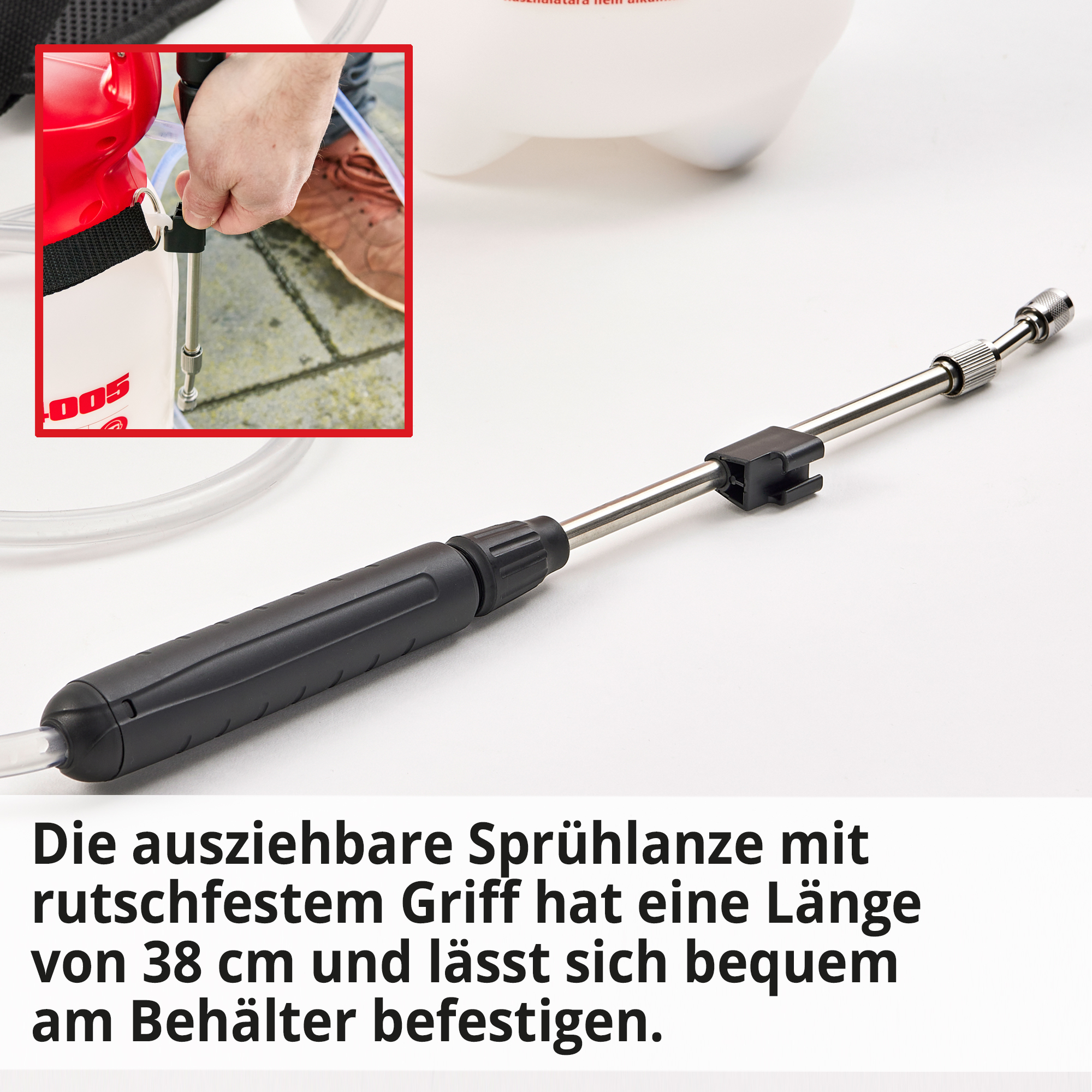 HECHT Akku Gartenspritze 4005 Akku Gartenspritze mit ausziehbarer Sprühlanze 