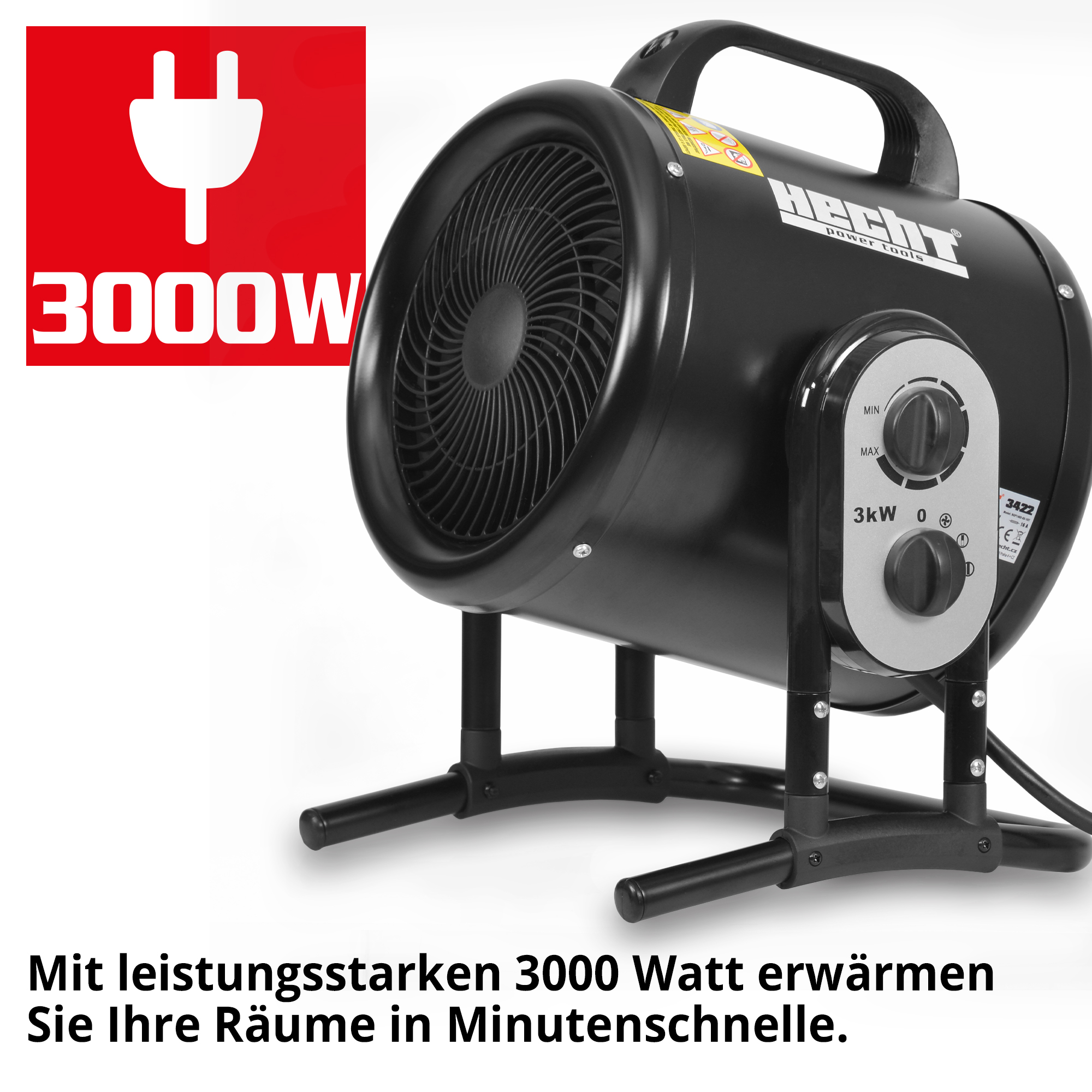 Heizlüfter; Leistungsstark mit 3000 Watt 