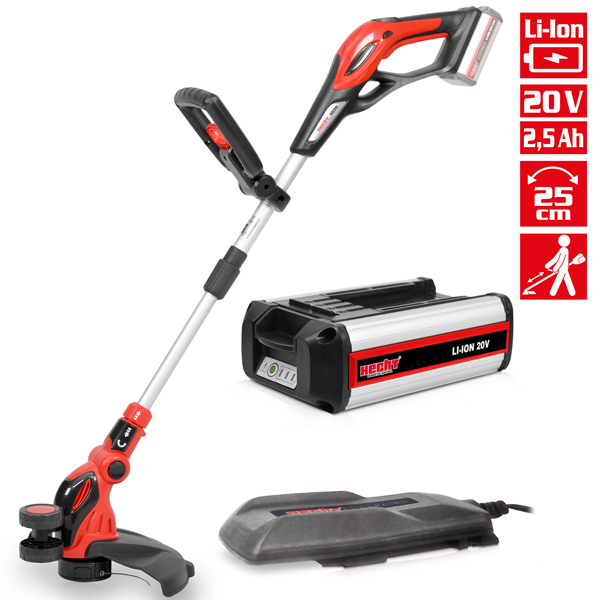Akku Rasentrimmer mit leistungsstarkem 20 V-Lithium-Ionen 2 Ah Akku
