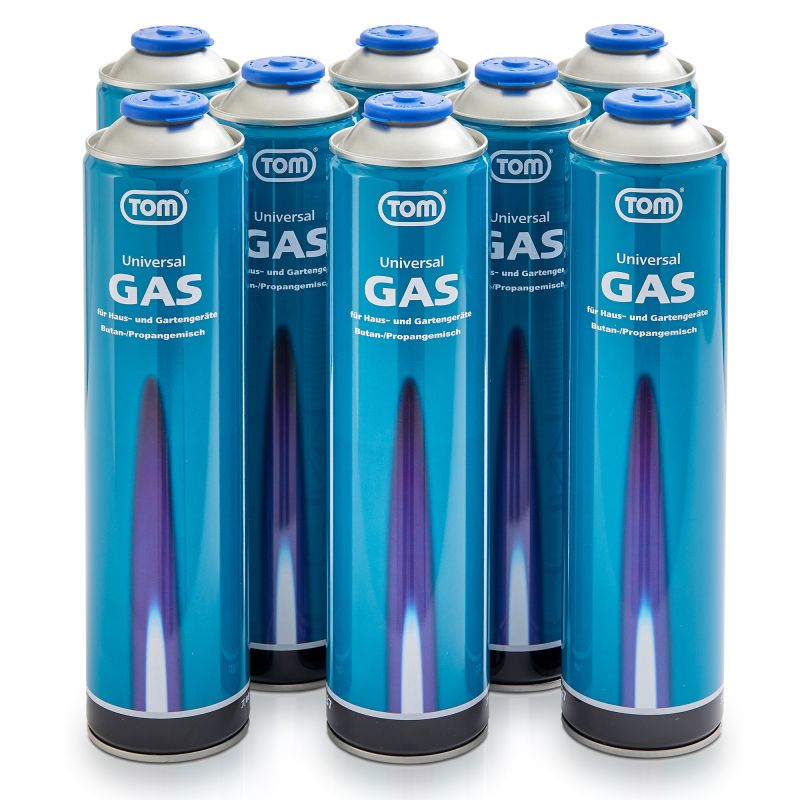 8 mal TOM Universal Gas 600 Milliliter / 336 Gramm Dose LG-600 Schraubkartusche