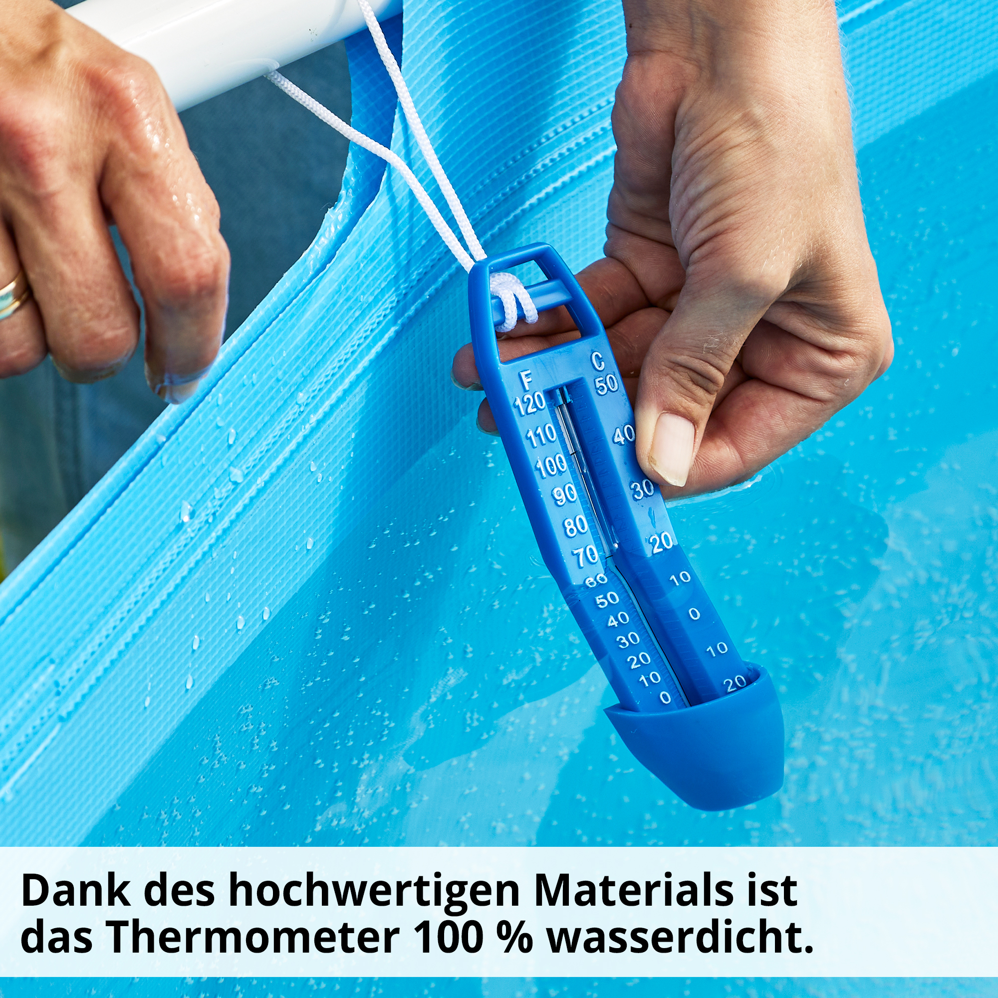 Wasser Thermometer ist 100% Wasserdicht, dank des hochwertigen Materials Wasser Thermometer ist 100% Wasserdicht, dank des hochwertigen Materials