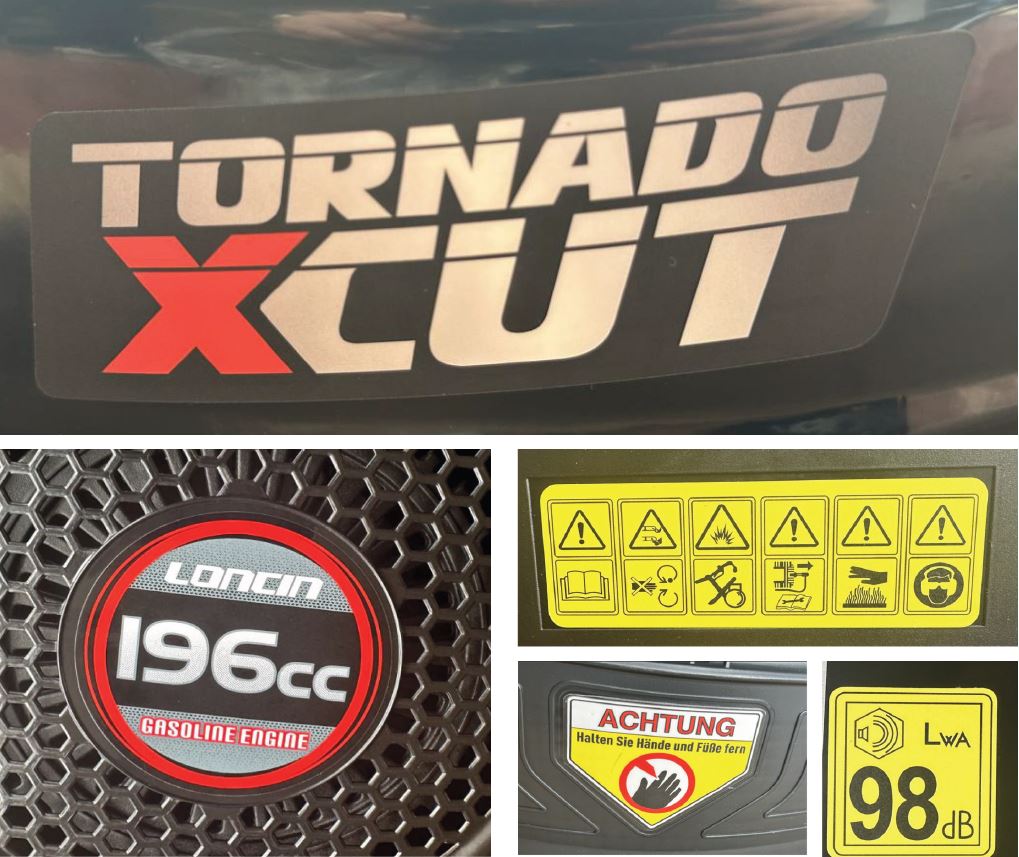 Benzin Rasenmäher ONBEST Tornado XCut Sticker