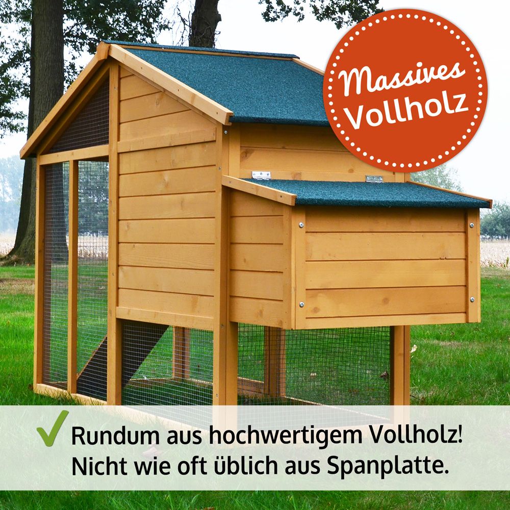 zooprinz Hühnervoliere Luxus rundum aus Massivholz 