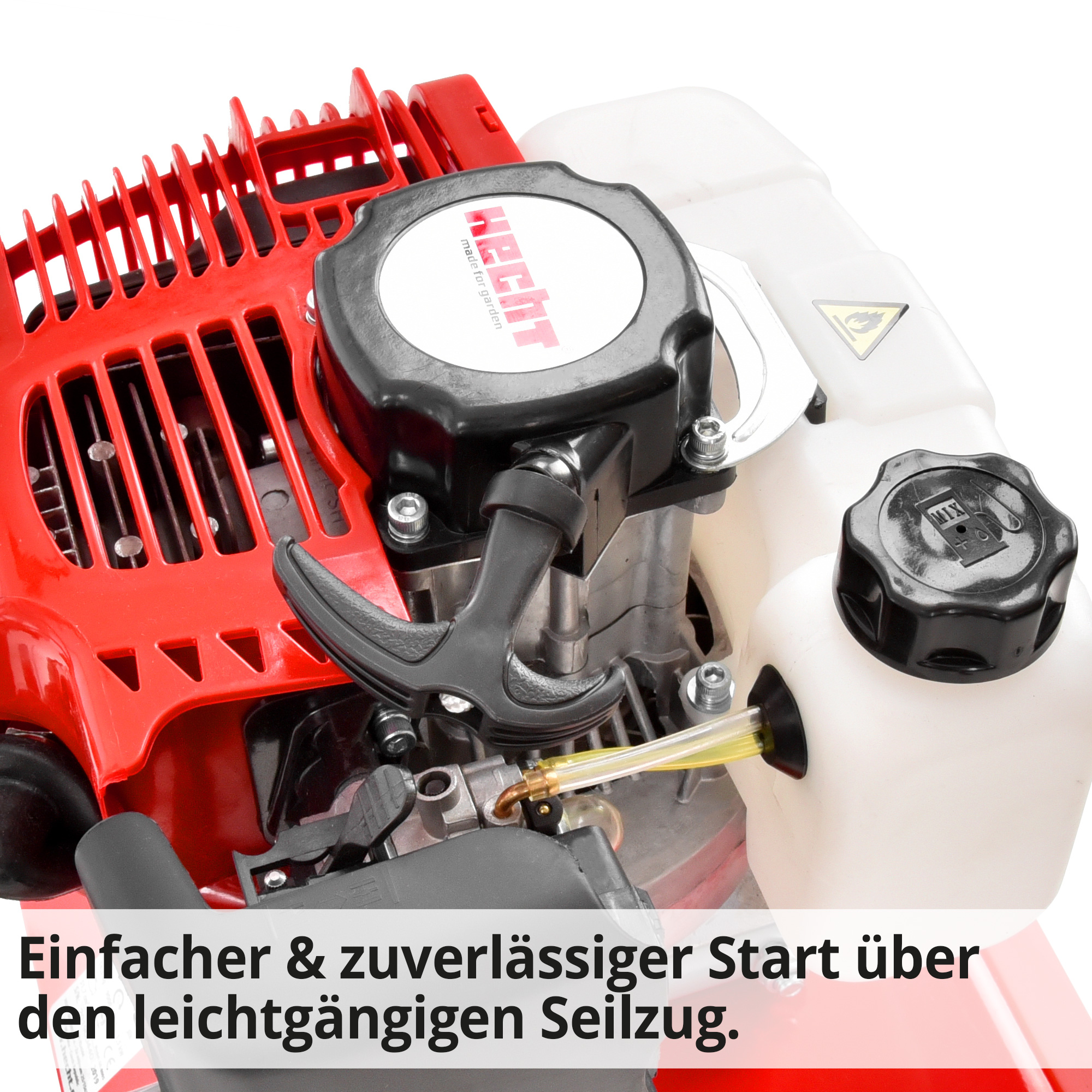 Gartenhacke; Einfacher und zuverlässiger Start über den leichtgängigen Seilzug
