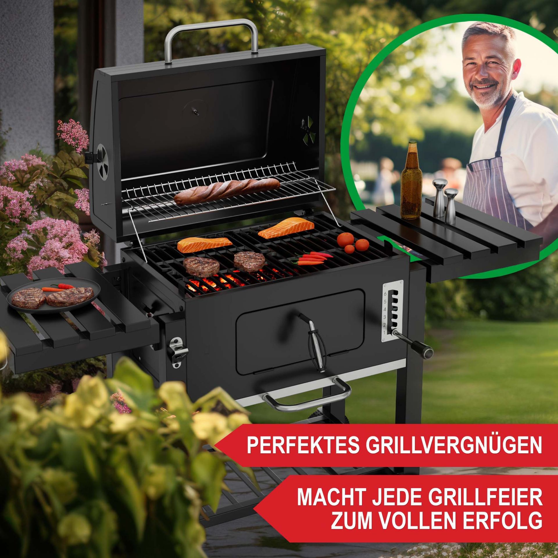 Holzkohlegrill Austin - Perfektes Grillvergnügen; macht jede Grillfeier zum vollen Erfolg