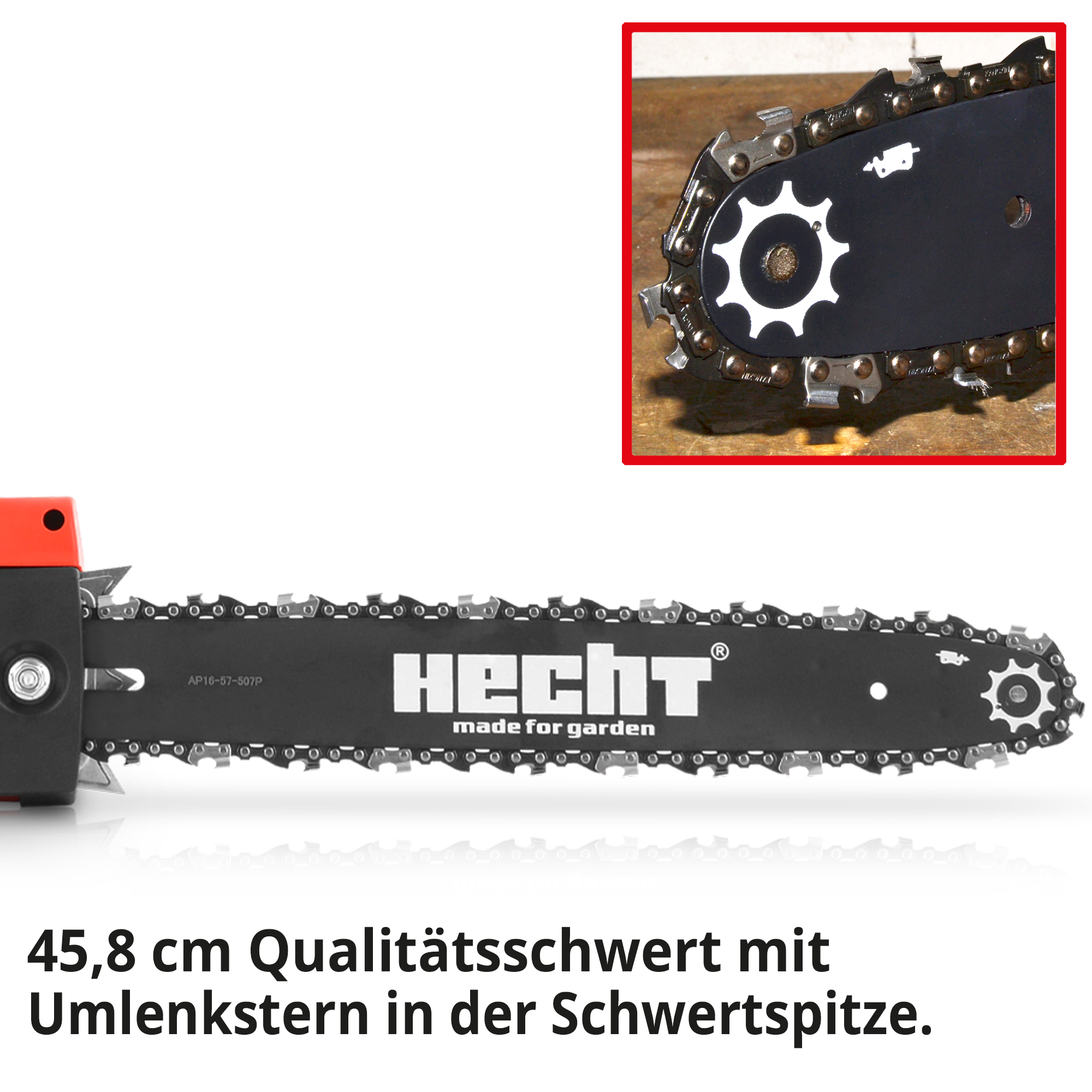 Elektrokettensäge; 45,8 Zentimeter Qualitätsschwert