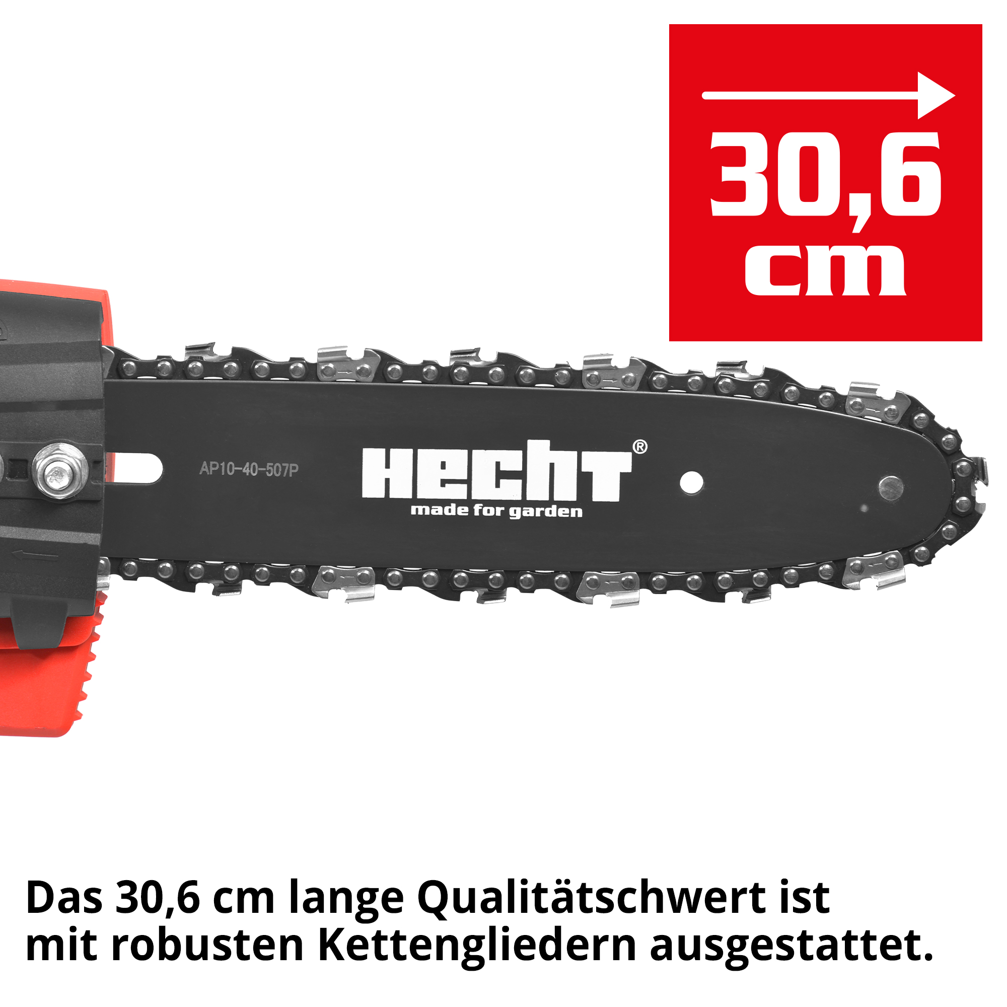 Hochentaster; 30,6 Zentimeter langes Schwert mit robusten Kettengliedern