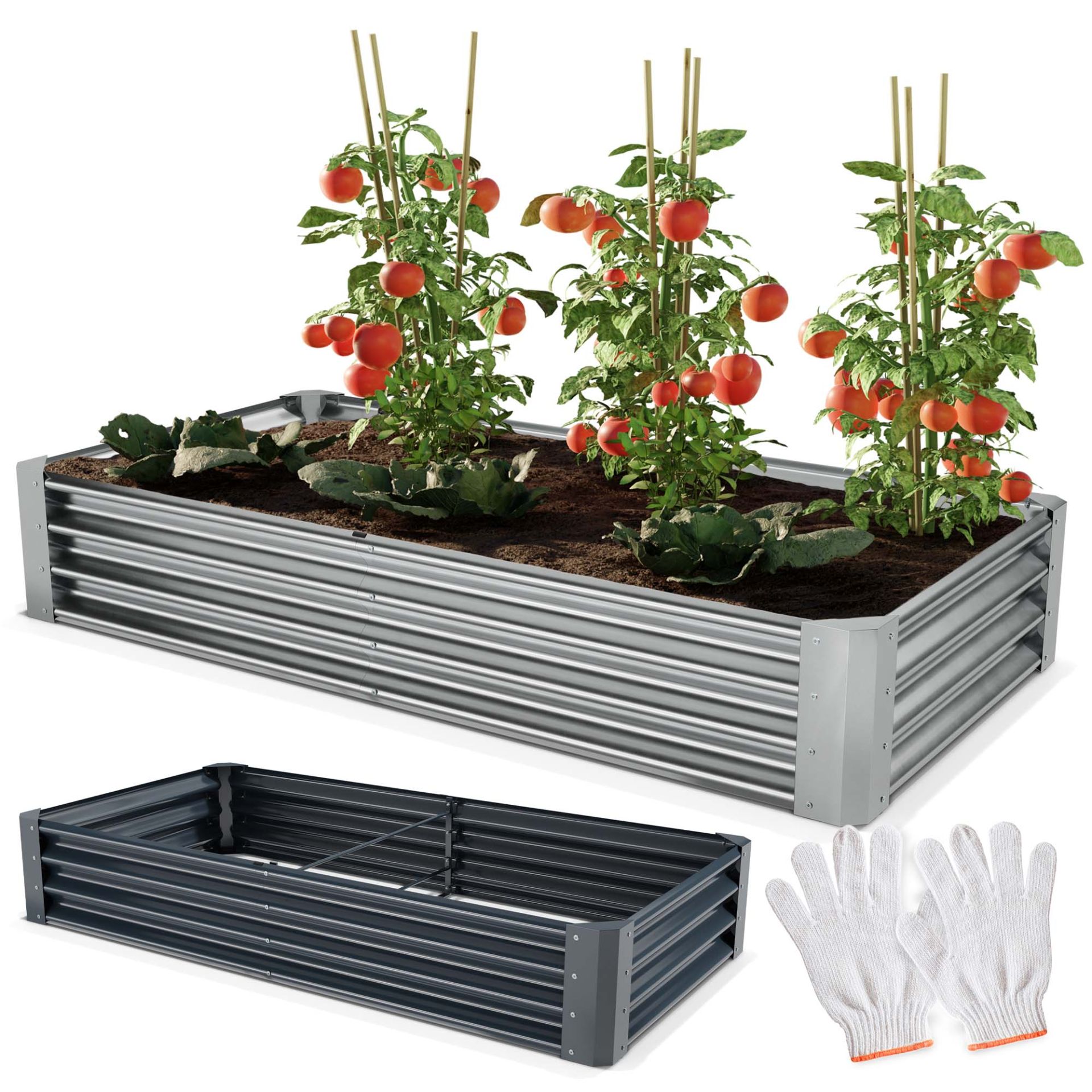 Hochbeet Stahl Silber M - In verschiedene Farben erhältlich Hochbeet Stahl Silber M - In verschiedene Farben erhältlich