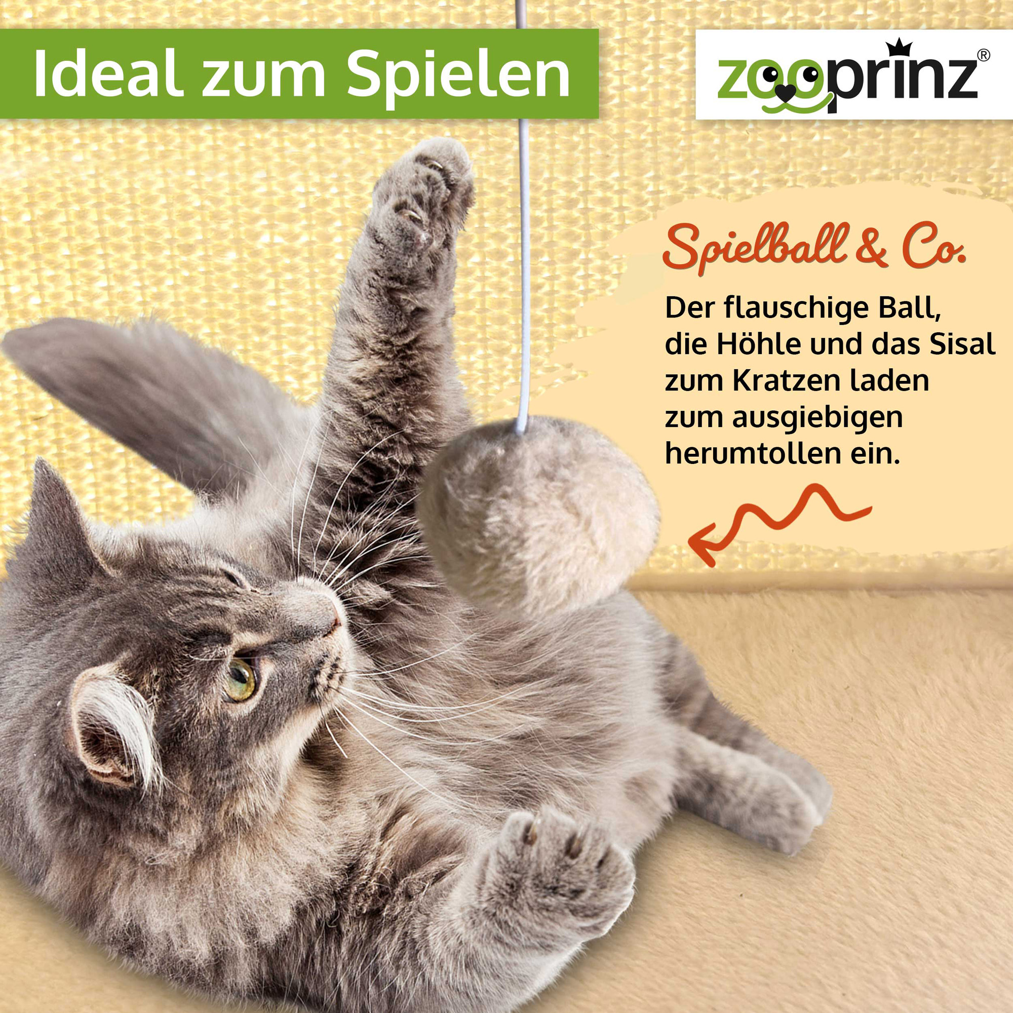 Katzenhaus Sisal; Ideal zum Spielen mit Spielball  Katzenhaus Sisal; Ideal zum Spielen mit Spielball