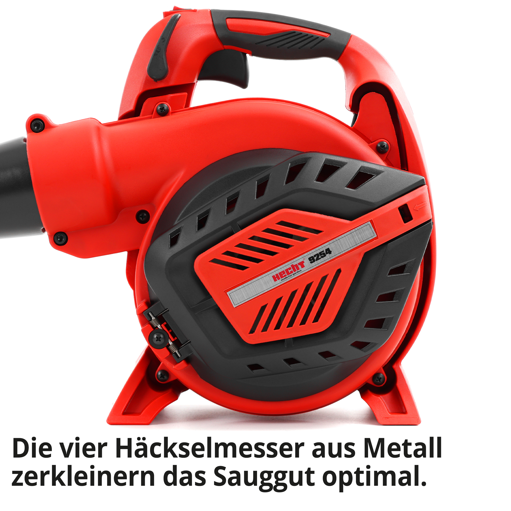 Hecht Benzin-Laubbläser mit robusten vier Häckselmessern aus Metall 