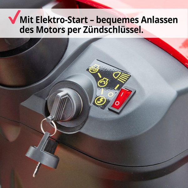 Benzin-Rasentraktor Aufsitzmäher mit Elektrostart einfaches anlassen des robusten 4-Takt Motors 