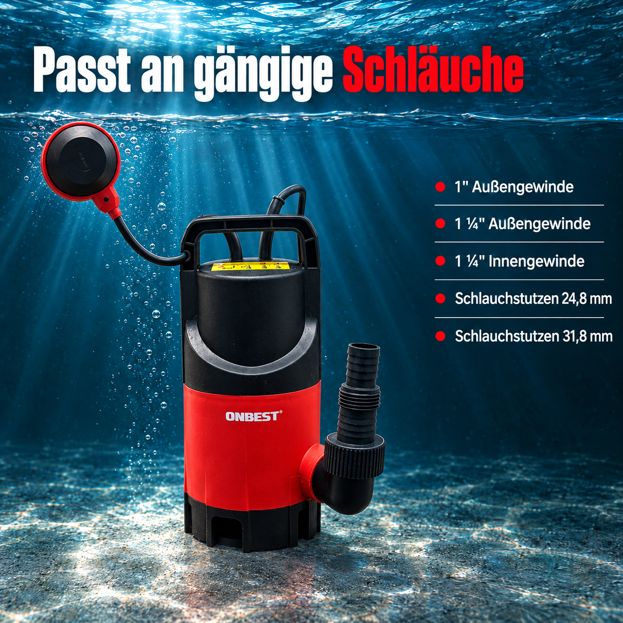 Schlauchanschluss Wasserpumpe: Passend für diverse gängige Schläuche (Dieses Bild wurde mit Hilfe von KI generiert.)