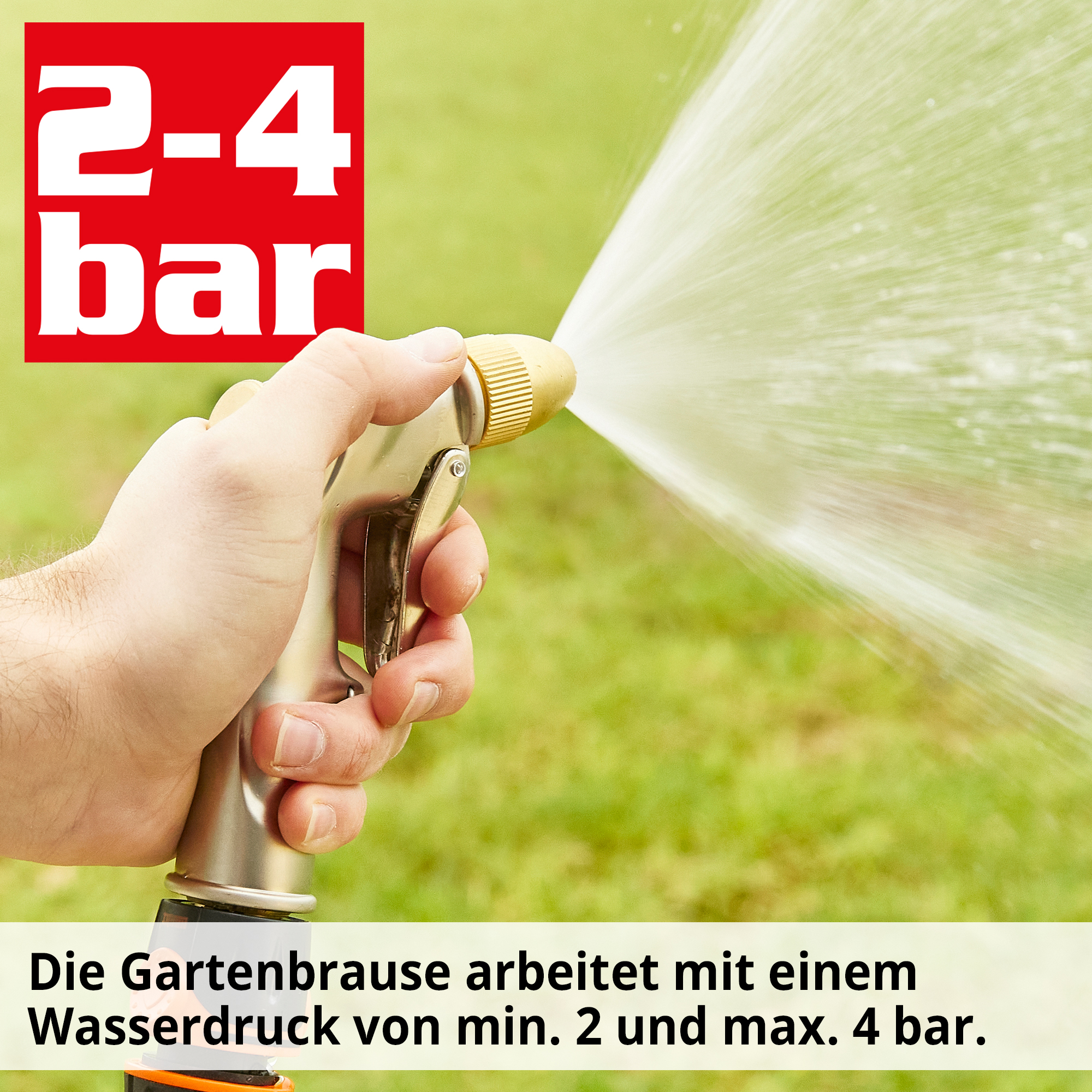 Hecht Gartenbrause mit 2 bis 4 bar Wasserdruck 