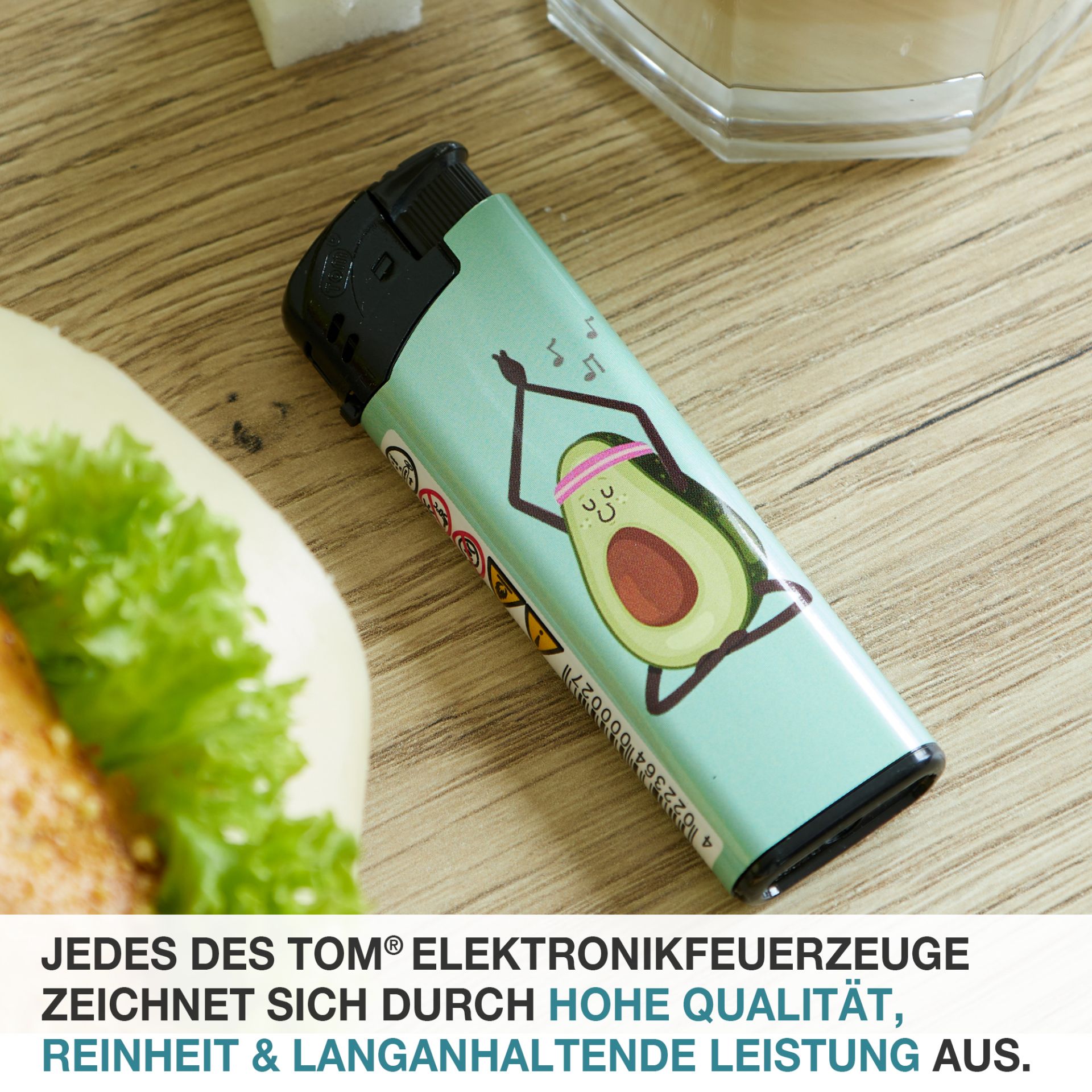 TOM Elektronik Feuerzeug Yoga Fruits; hohe Qualität, Reinheit und langanhaltende Leistung