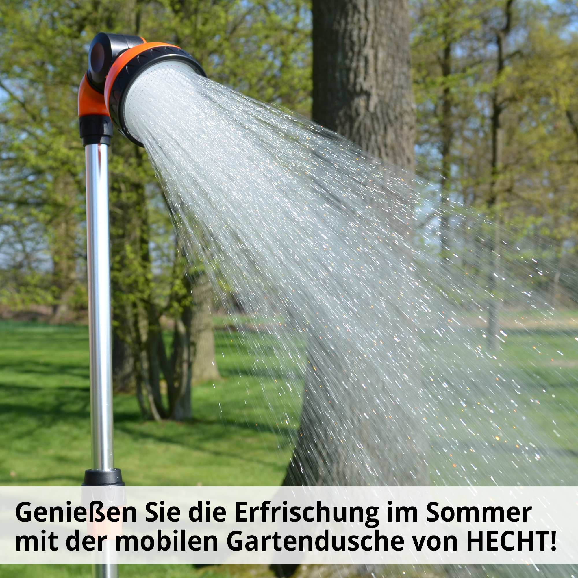 Hecht Gartendusche wartet mit einer Erfrischung 