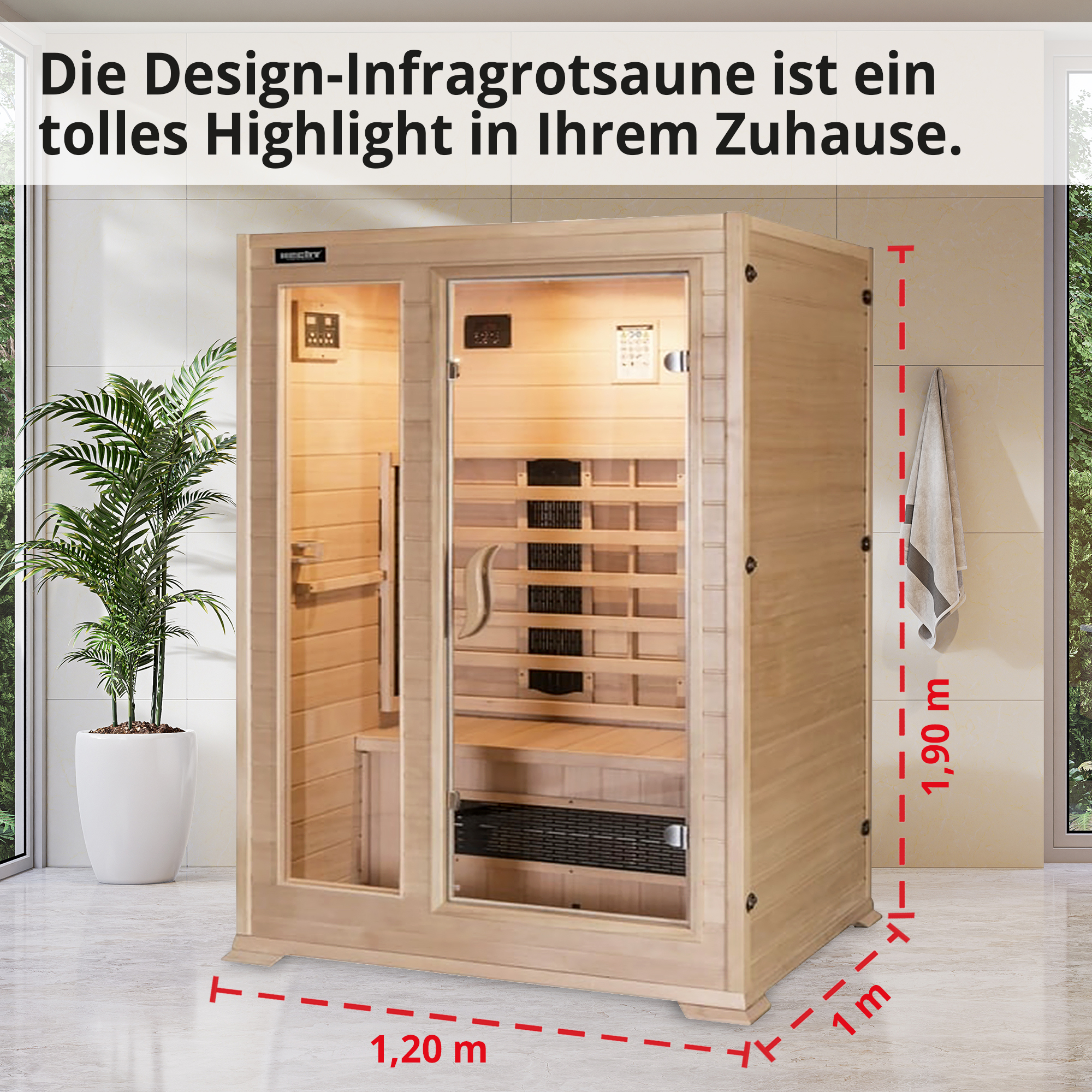 HECHT Infrarotsauna »ACTIVE« Größe und Maße 