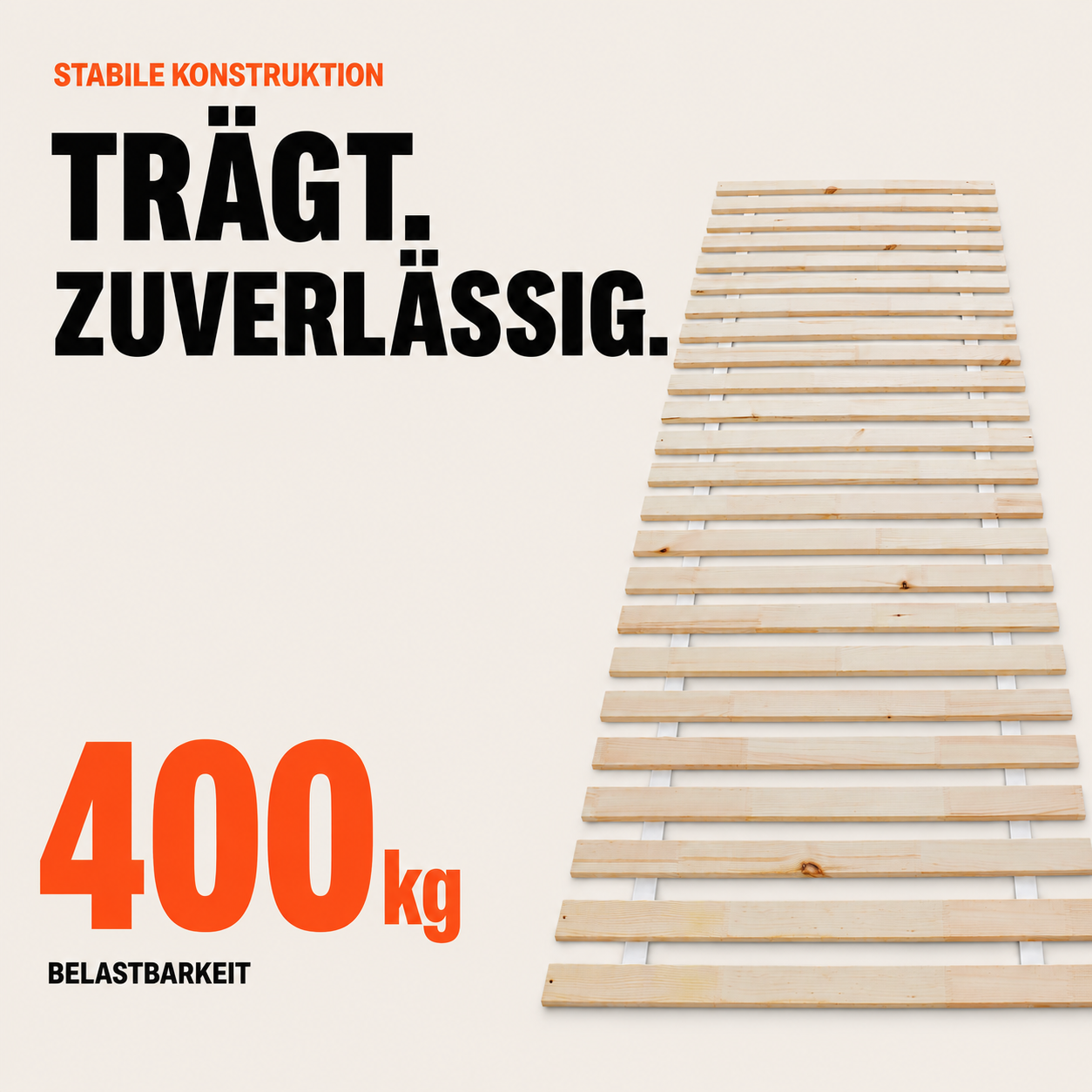 Massiver Rollrost aus Holz mit 400 kg extremer Belastbarkeit (Dieses Bild wurde mit Hilfe von KI generiert.)