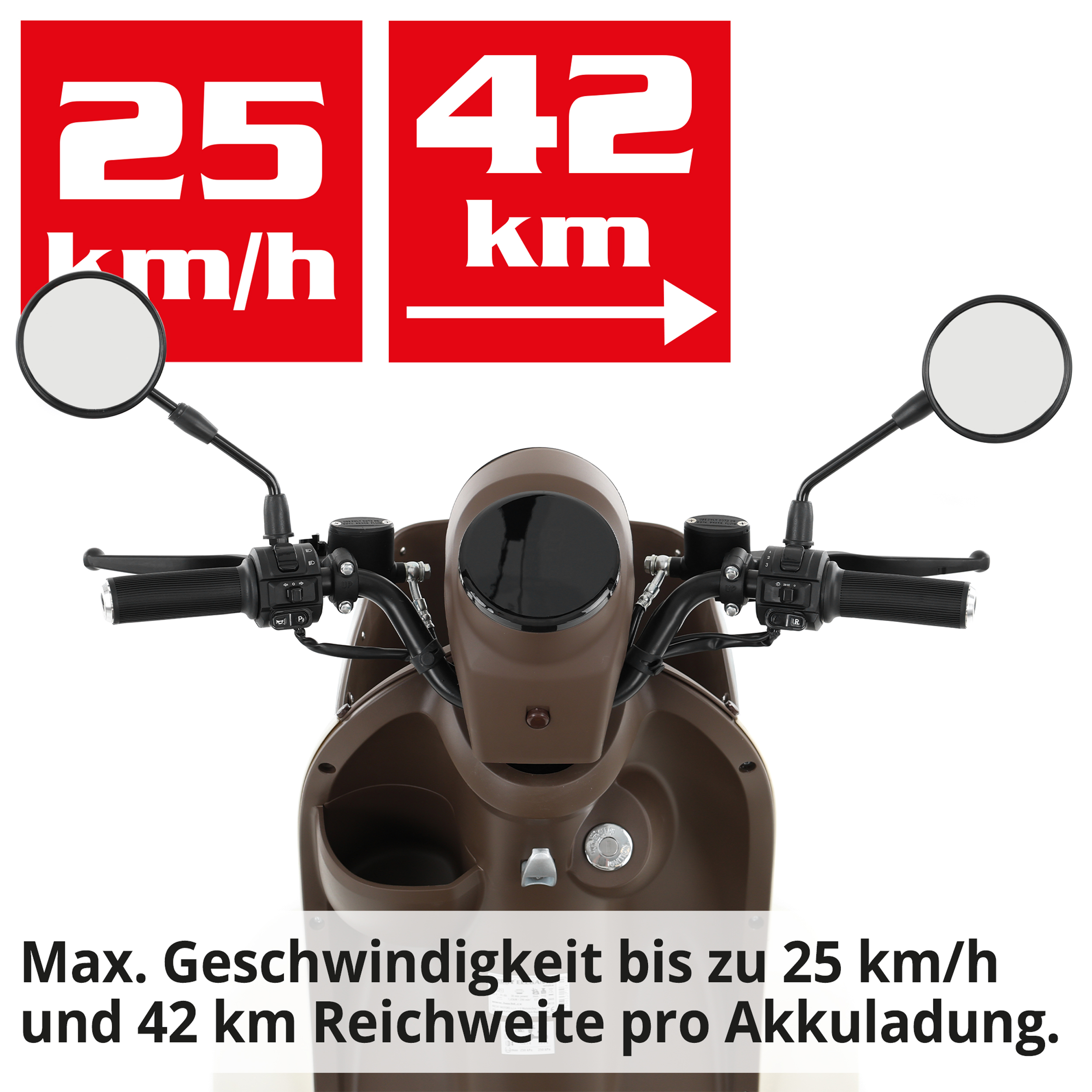 Seniorenmobil HECHT Elegante erreicht bis zu 35 km/h und erreicht bis zu 42 km Reichweite