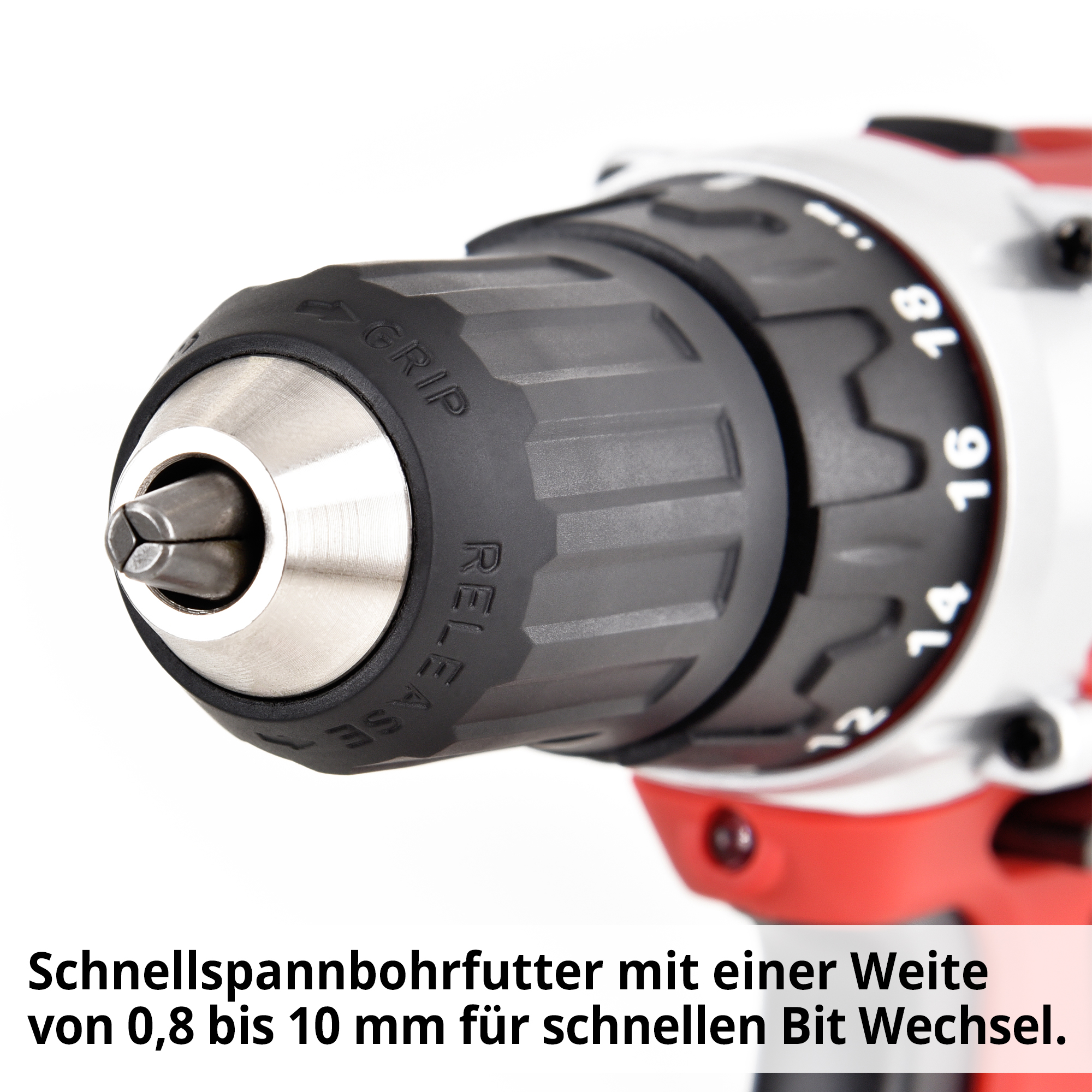 HECHT 1215 Akkuschrauber; Schnellspannbohrfutter mit einer Weite von 0,8 bis 10 mm für schnellen Bit Wechsel